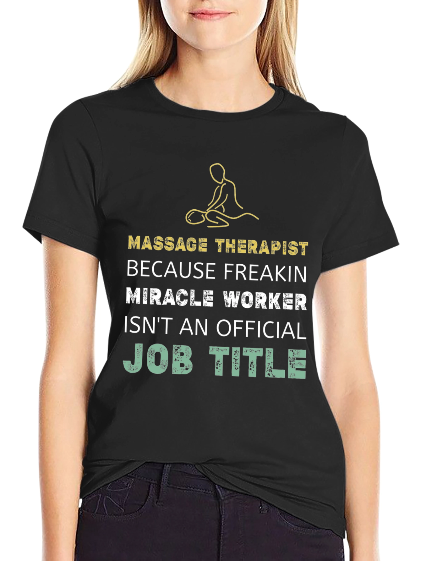 Black Massage Therapist Graphic Tee view 2