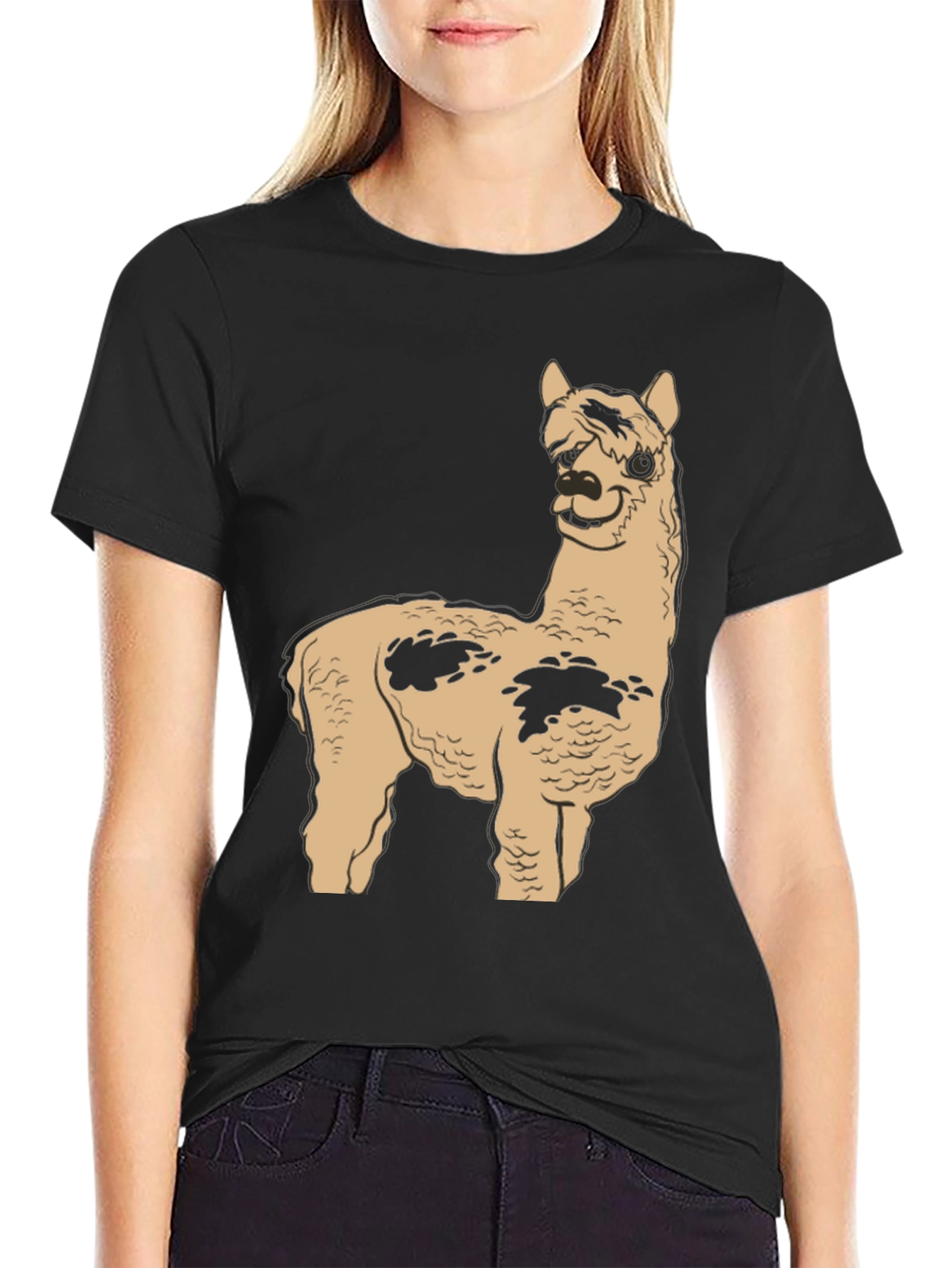 Black Alpaca Graphic Tee - Casual Comfort view 2