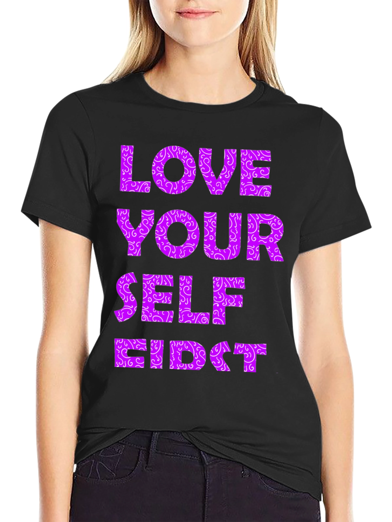 Black Love Yourself First Graphic Tee view 2