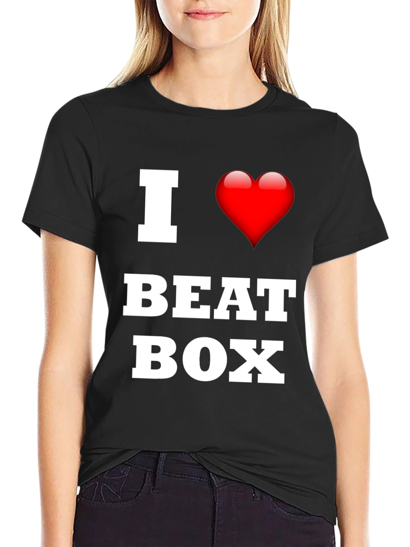 Black I Love Beat Box Black T-Shirt view 2