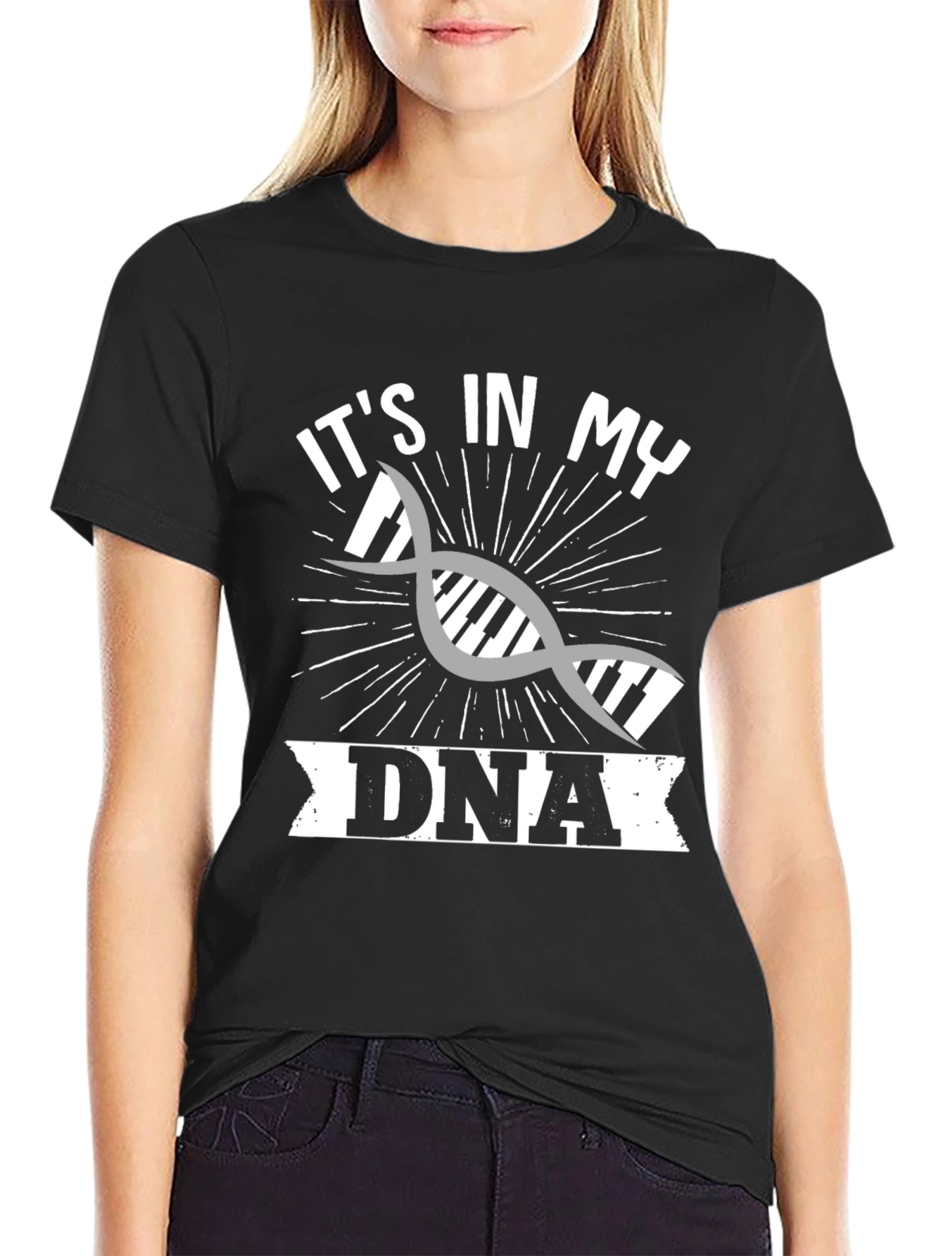 Black It's In My DNA Piano T-Shirt view 2