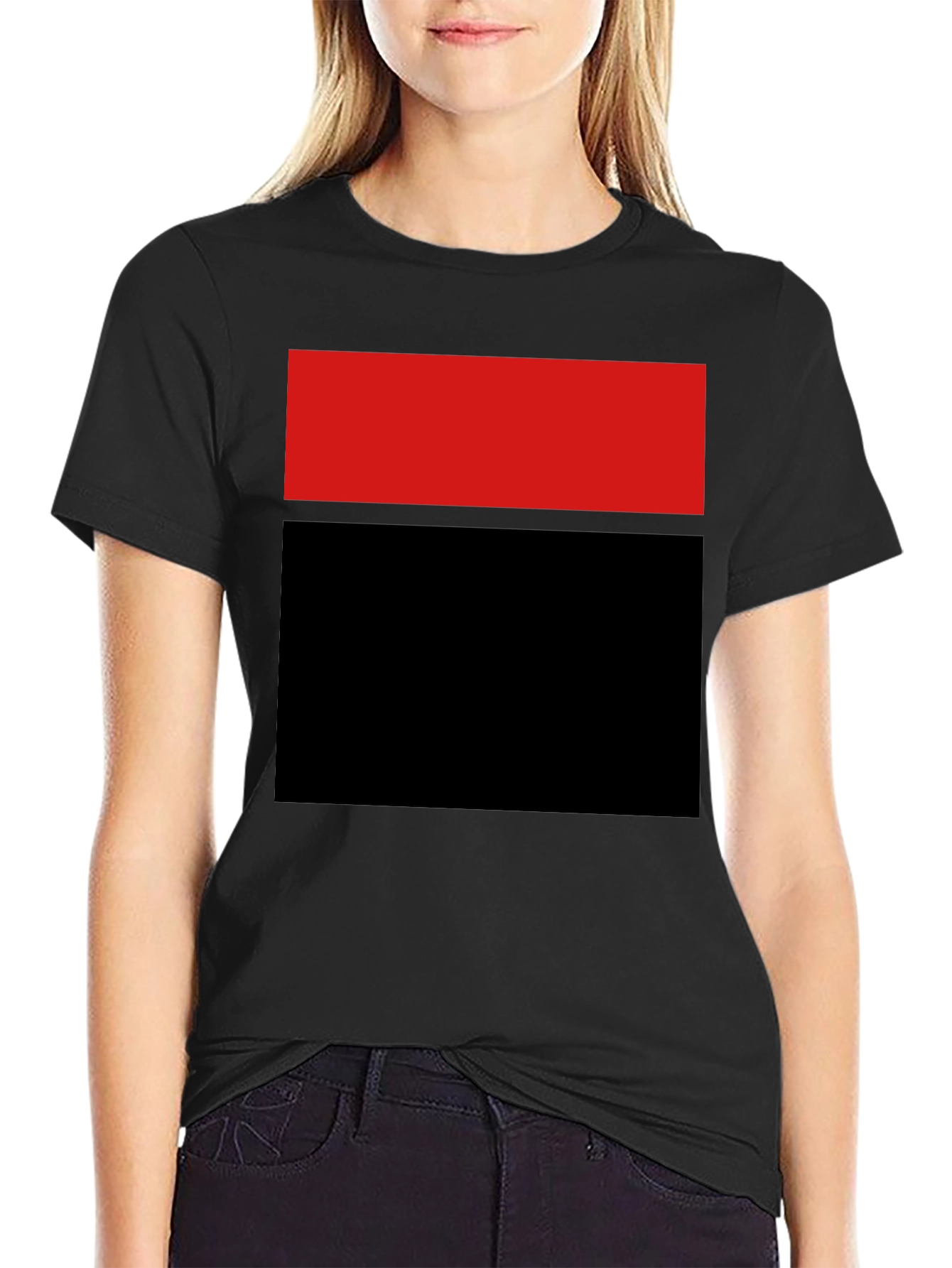 Black Bold Blocked Tee - Red and Black Graphic T-Shirt view 2