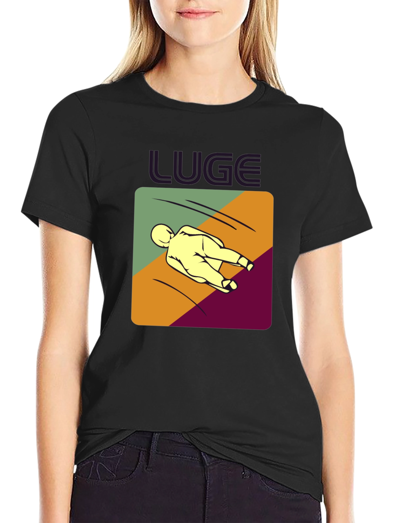 Black Luge Graphic T-Shirt - Cool Sportswear view 2
