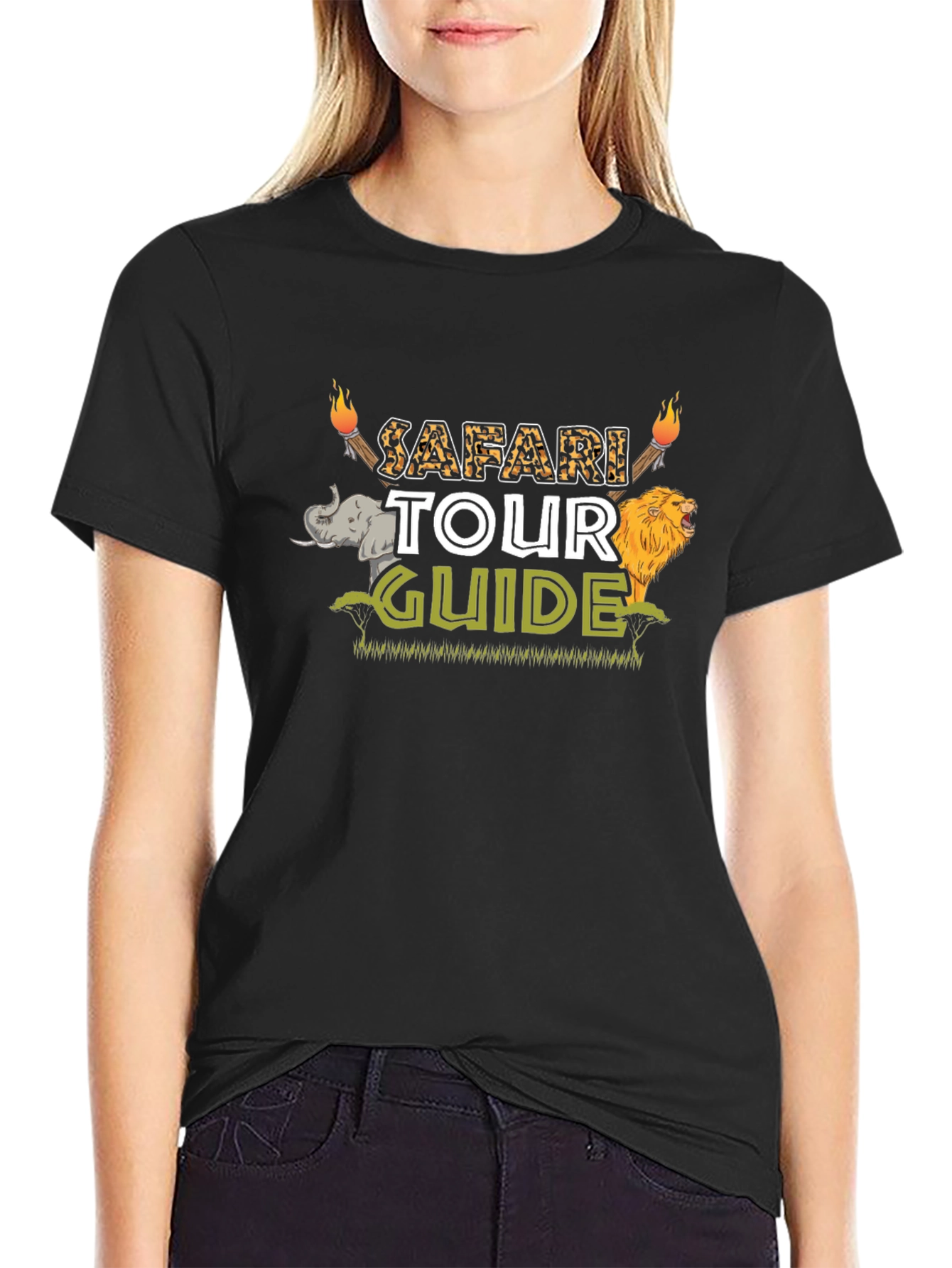 Black Safari Tour Guide Graphic Tee view 2