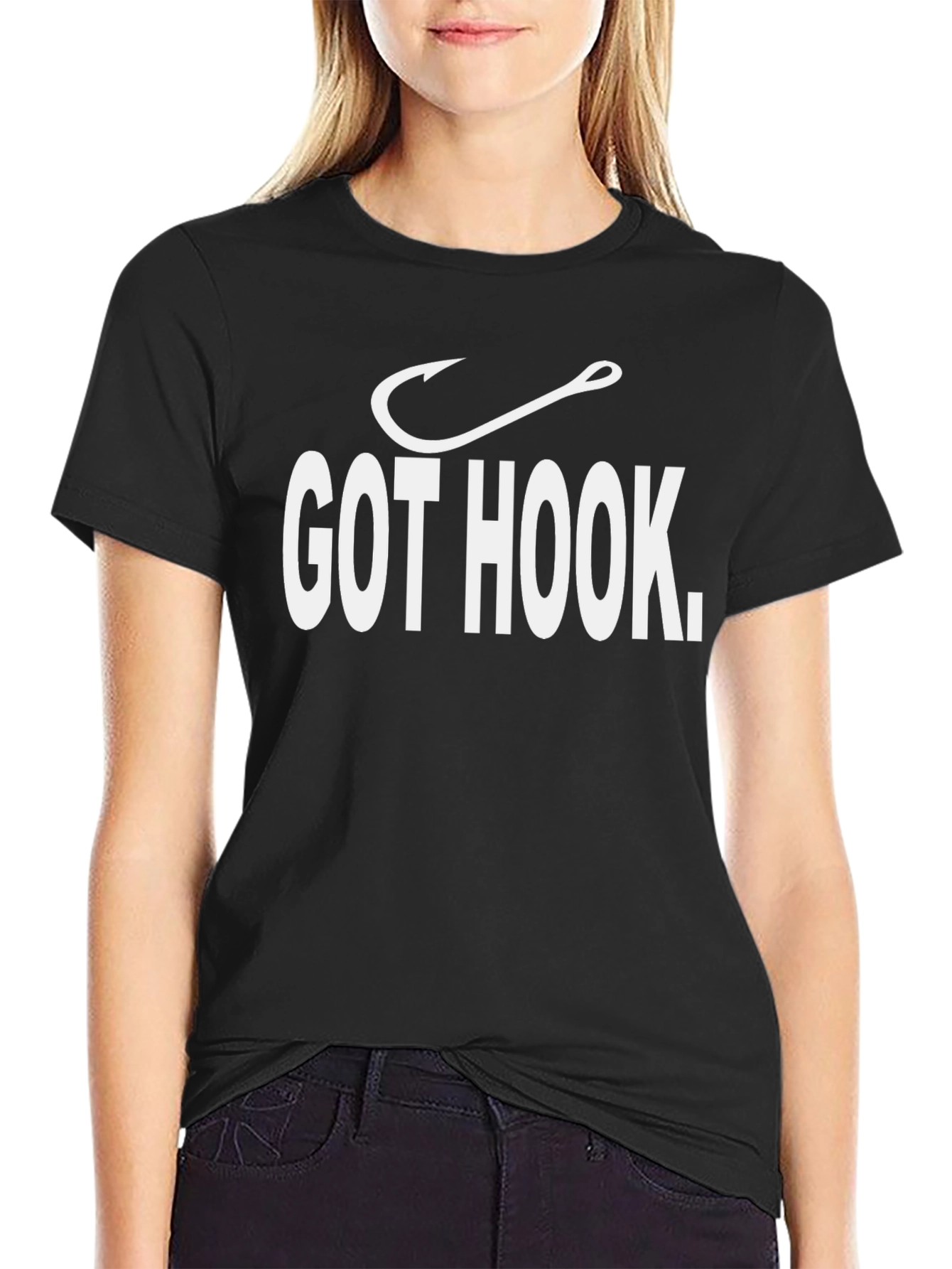 Black Got Hook T-Shirt - Fishing Enthusiast Tee view 2