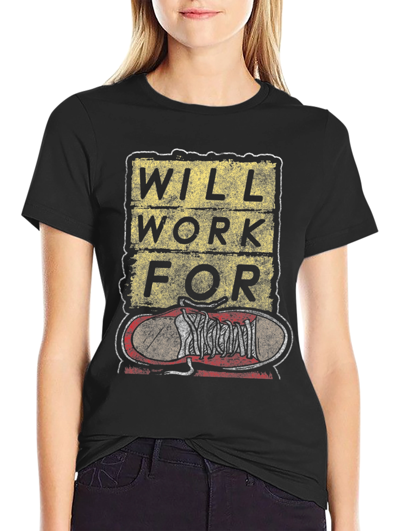 Black Will Work for Shoes T-Shirt view 2