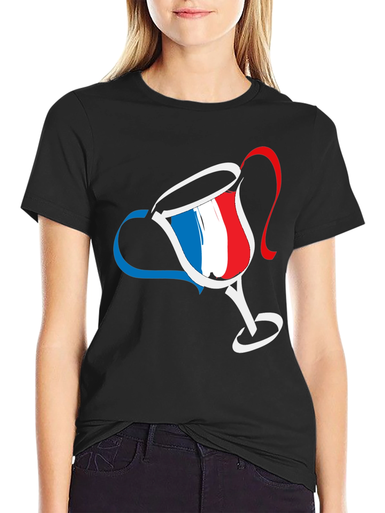 Black French Flag Cup T-Shirt view 2