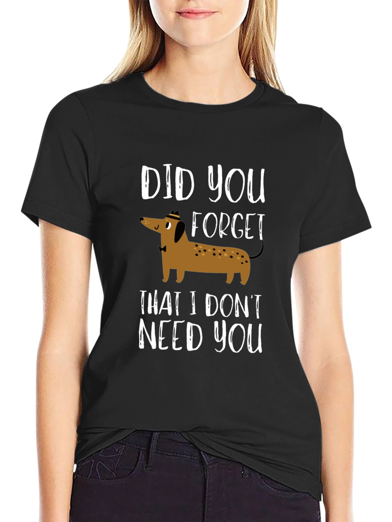 Black Funny Dachshund T-Shirt - Did You Forget? view 2