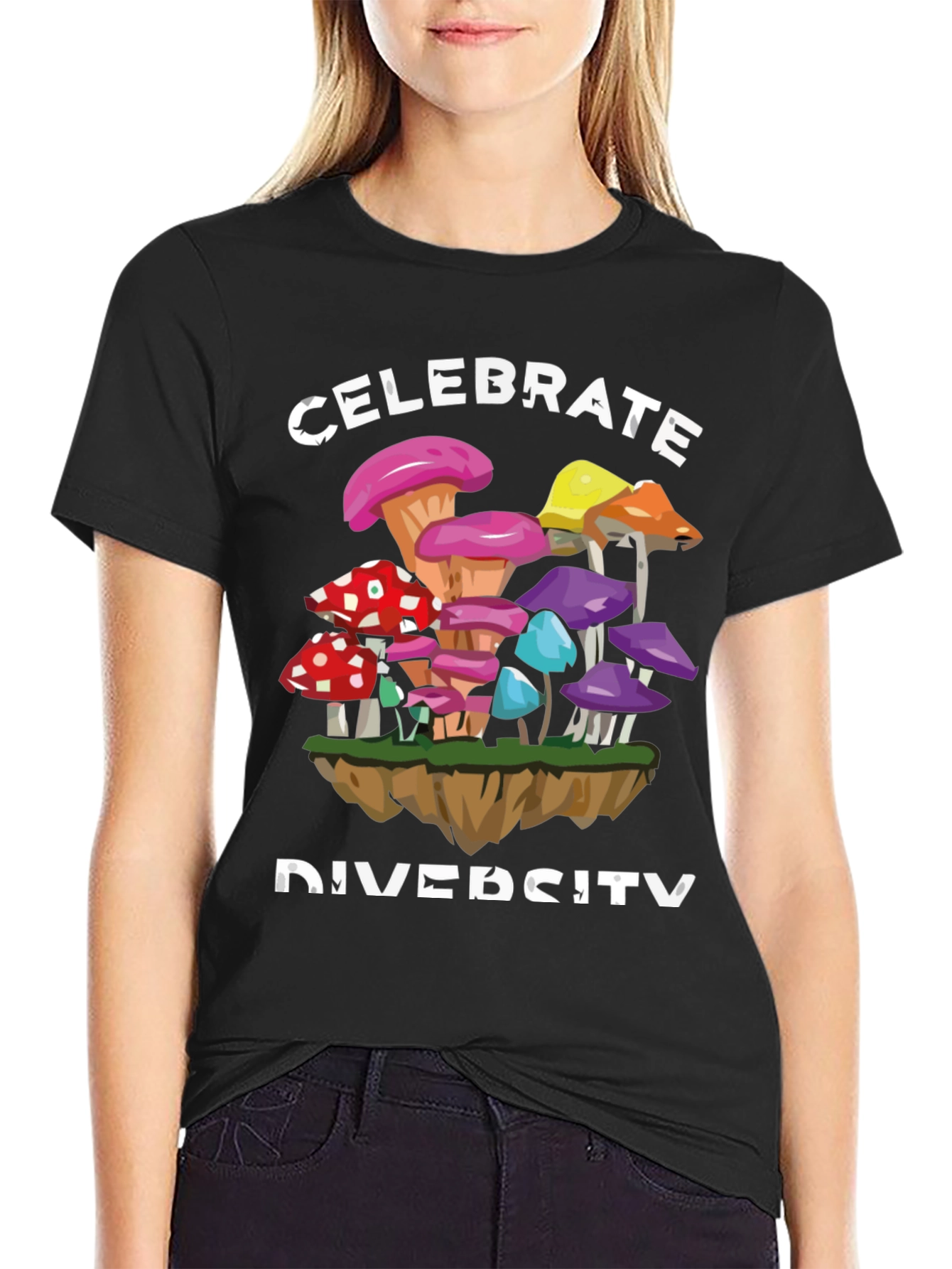 Black Celebrate Diversity Graphic Tee view 2