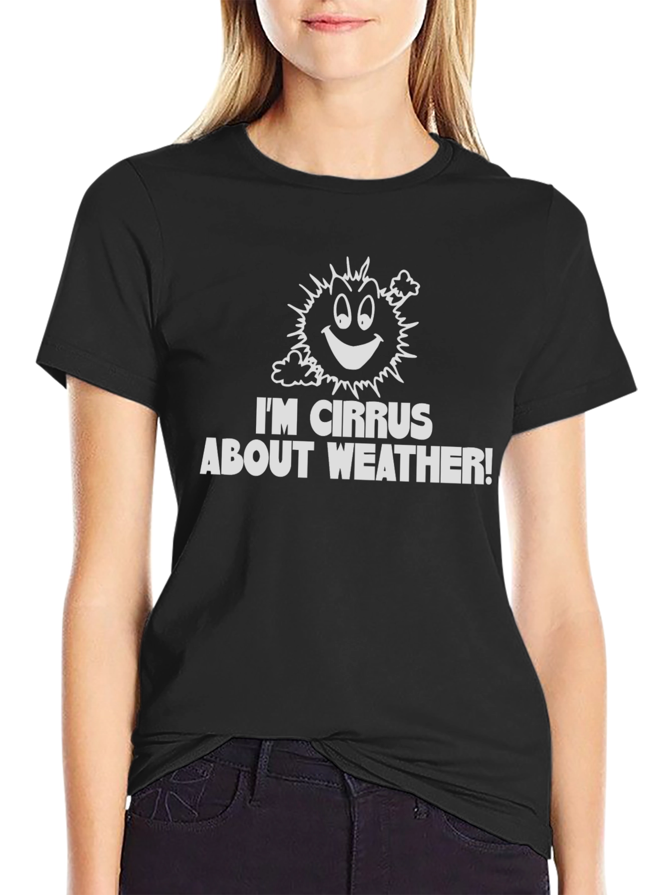 Black I'm Cirrus About Weather! Graphic Tee view 2