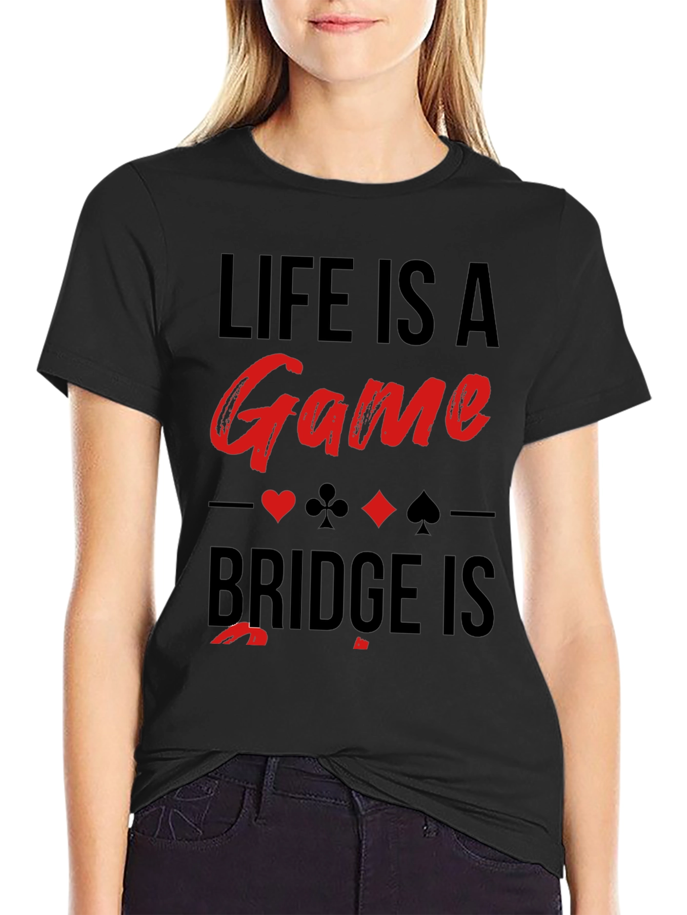 Black Life is a Game Bridge T-Shirt view 2