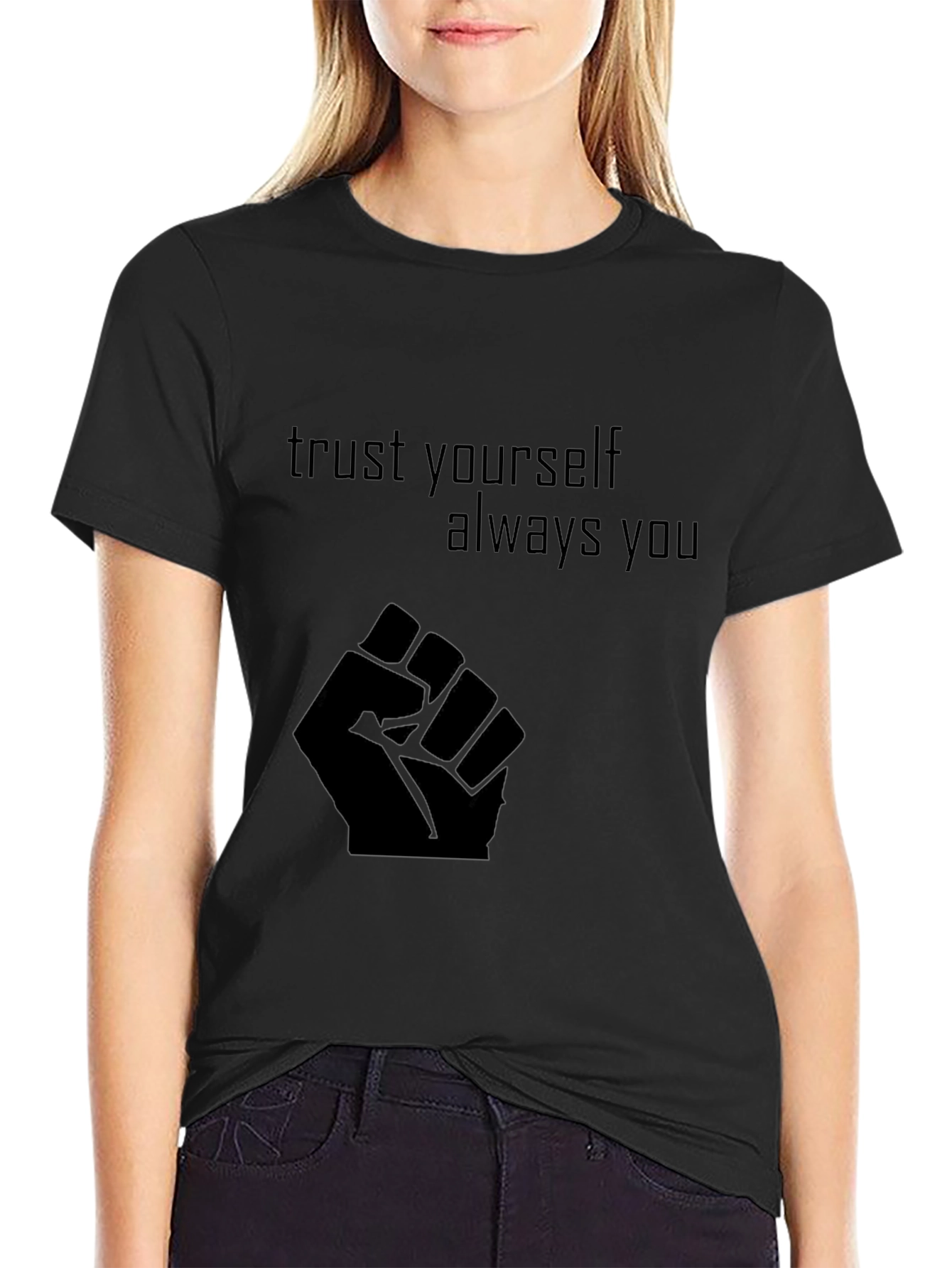 Black Empower Yourself Black Graphic Tee view 2