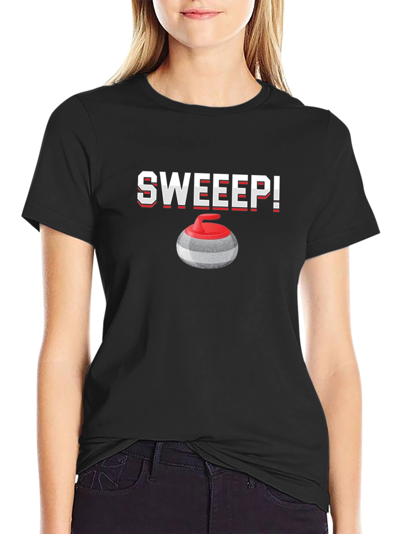 Black Sweep Curling T-Shirt view 2