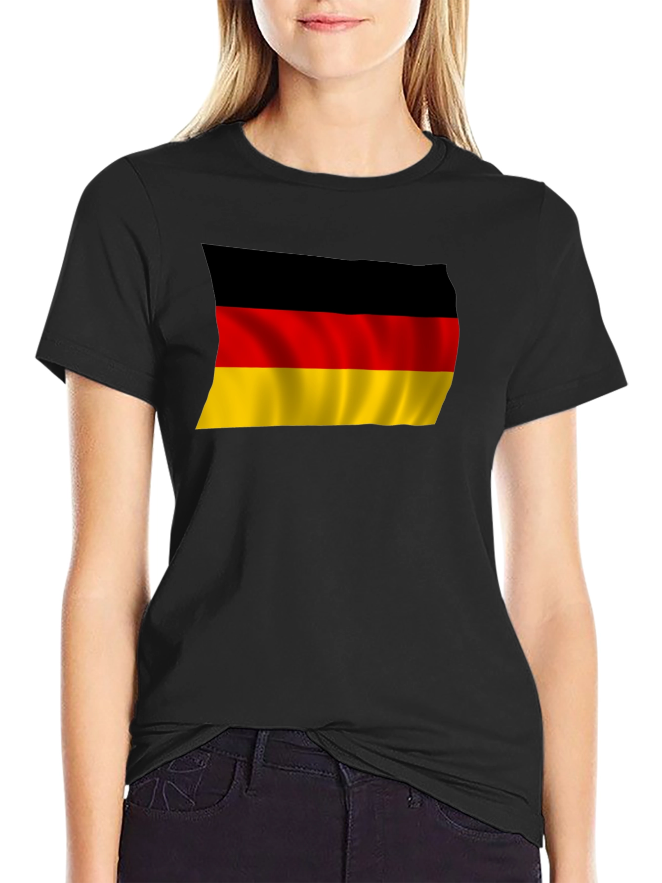 Black Germany Flag T-Shirt - Black Pride Tee view 2