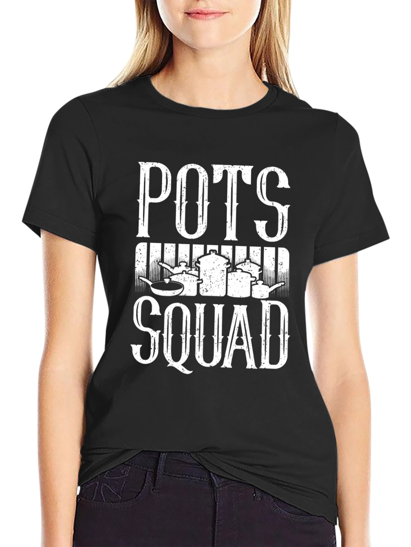 Black Pots Squad Graphic Tee - Cookware Crew Shirt view 2