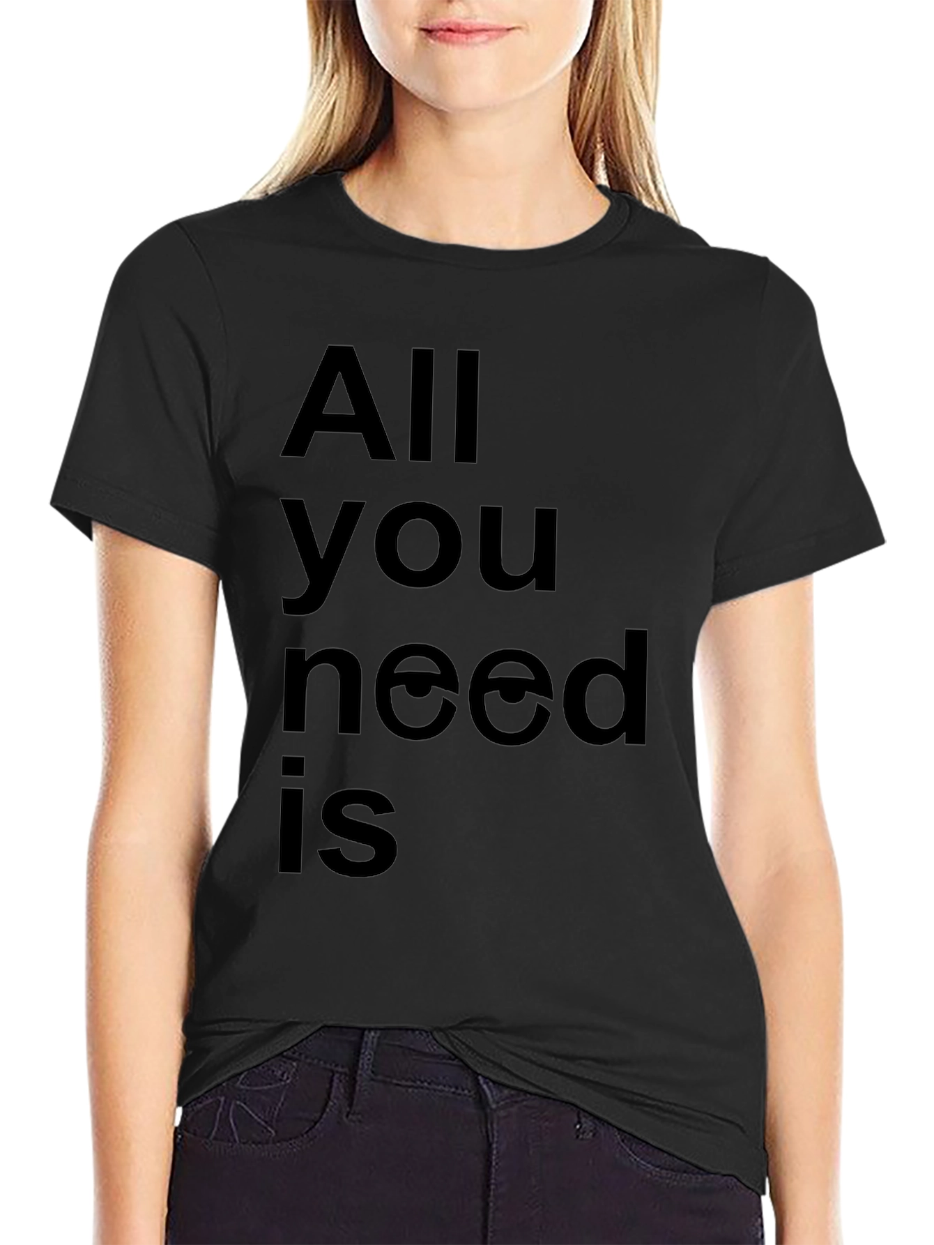Black All You Need is Eyes - Black T-Shirt view 2