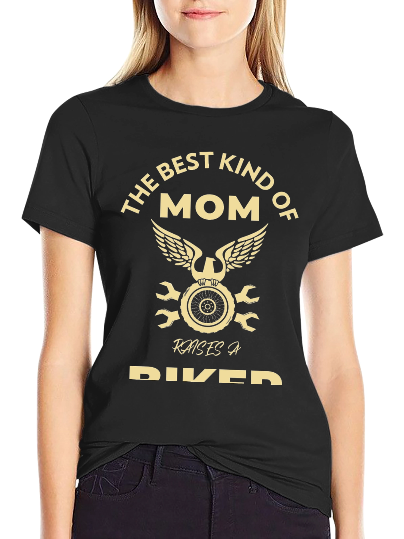 Black Best Kind of Mom Raises a Biker T-Shirt view 2