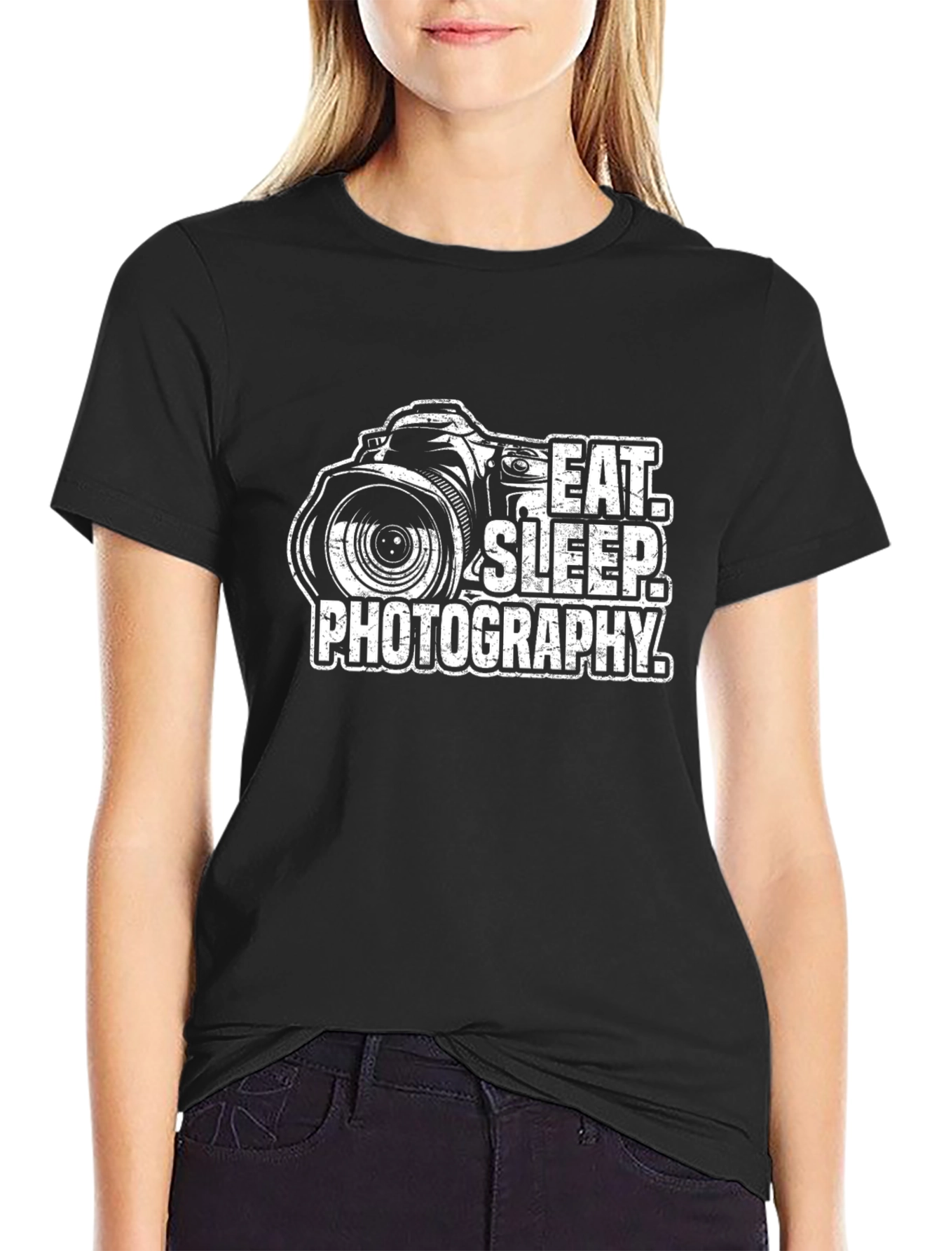 Black Eat Sleep Photography T-Shirt - Black Graphic Tee view 2