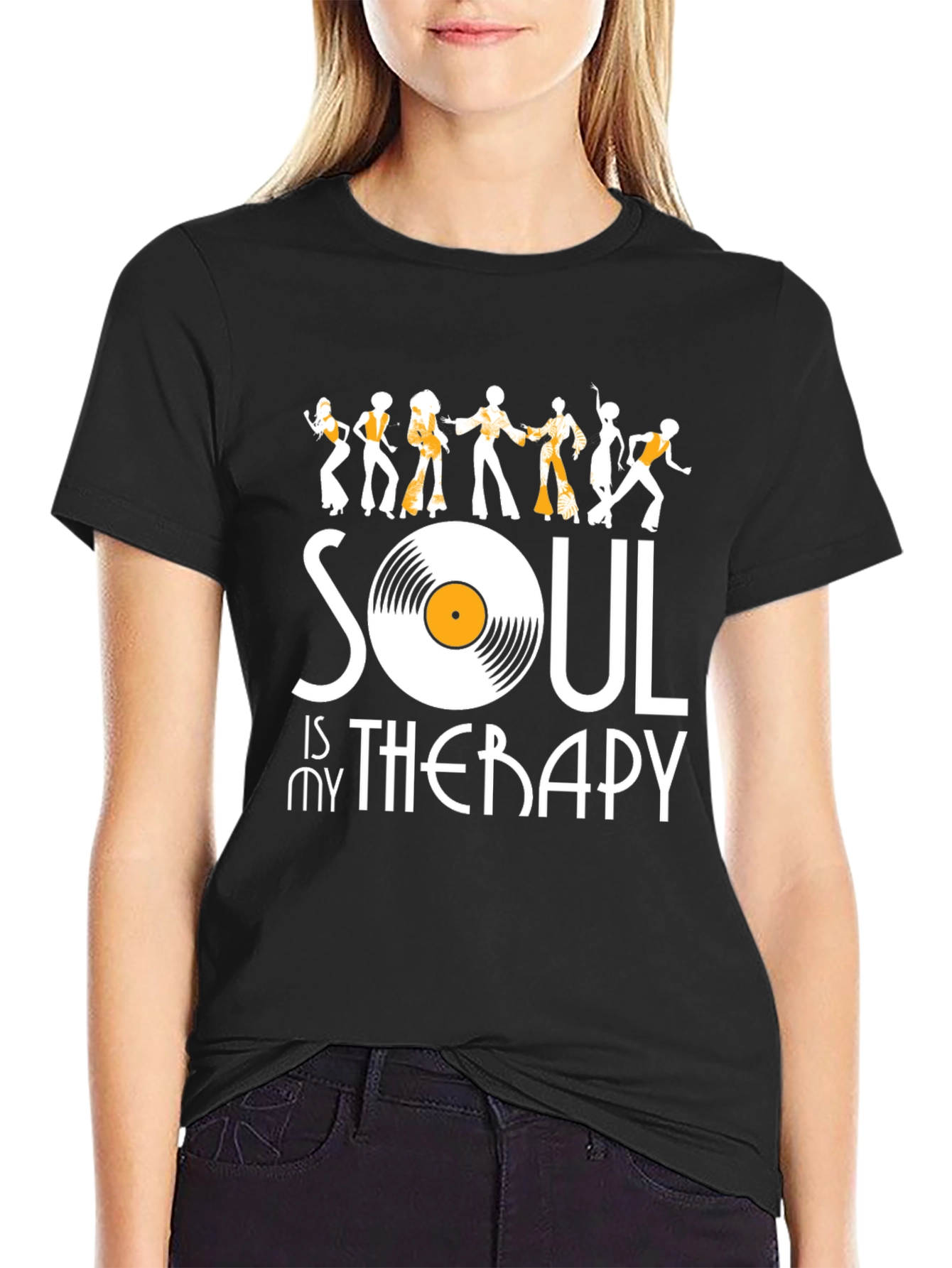 Black Soul Is My Therapy Graphic T-Shirt view 2