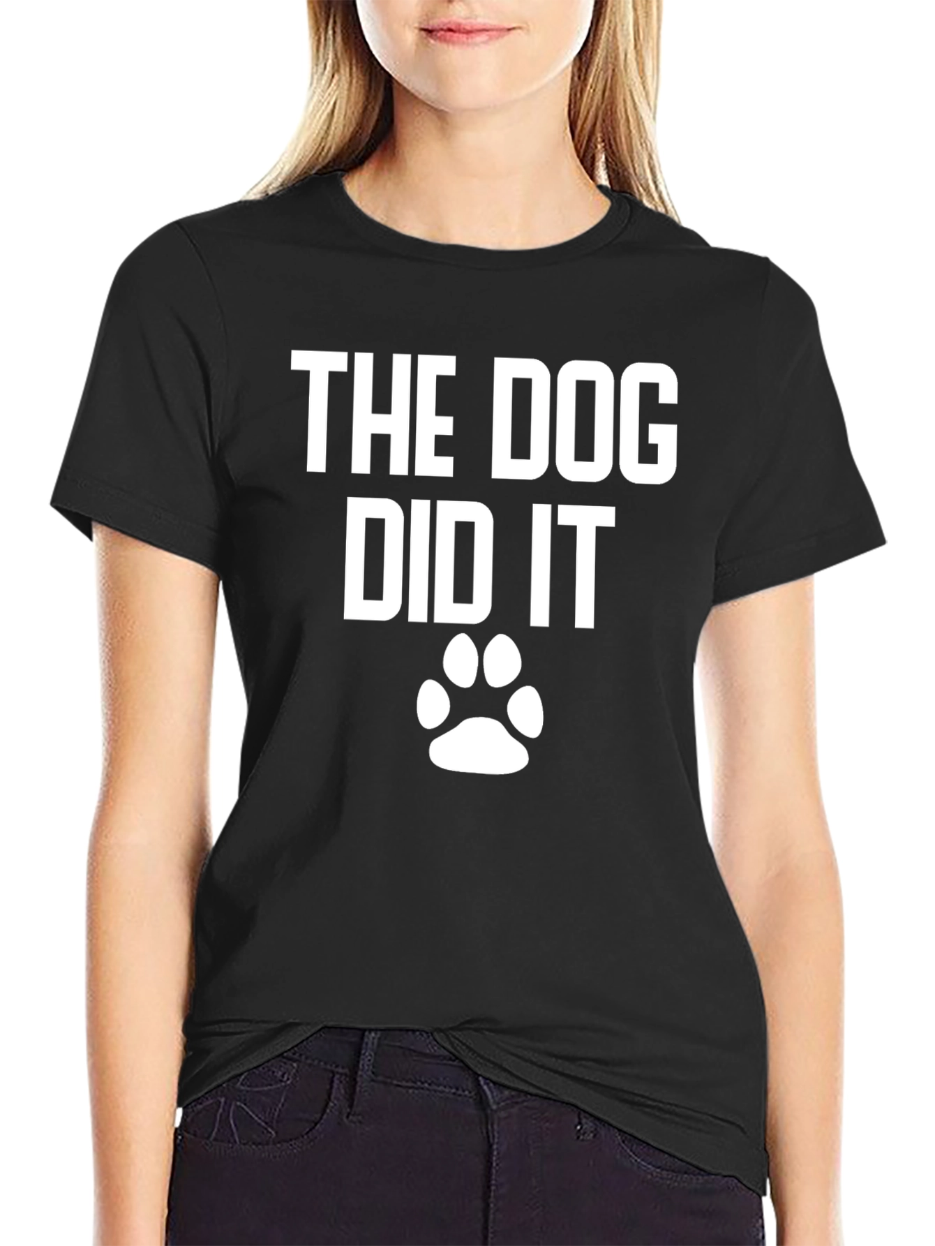 Black The Dog Did It! Novelty T-Shirt view 2