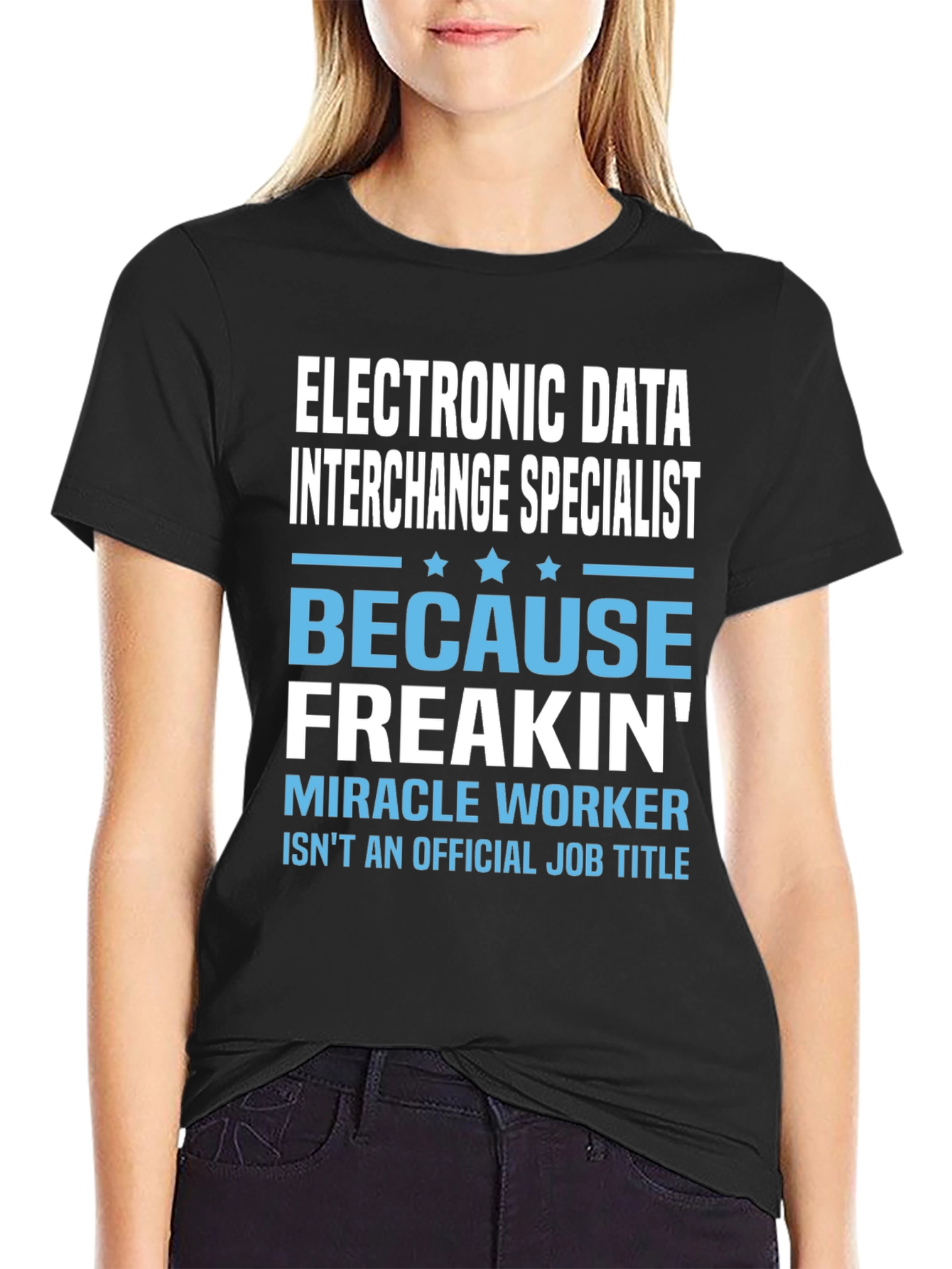 Black Electronic Data Interchange Specialist T-Shirt view 2