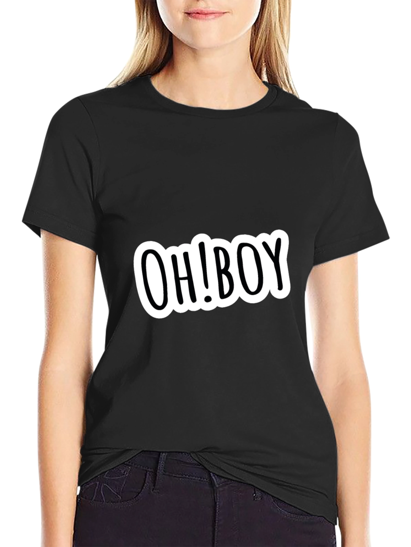 Black OH! BOY Graphic Black Tee - Casual Style view 2