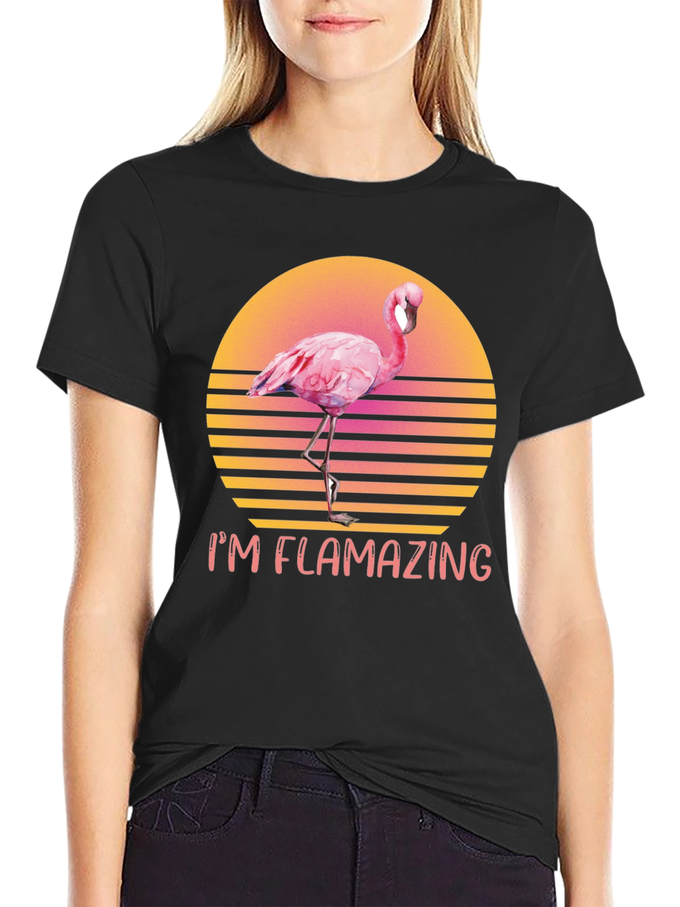 I'm Flamazing T-Shirt - Retro Flamingo Design - 2