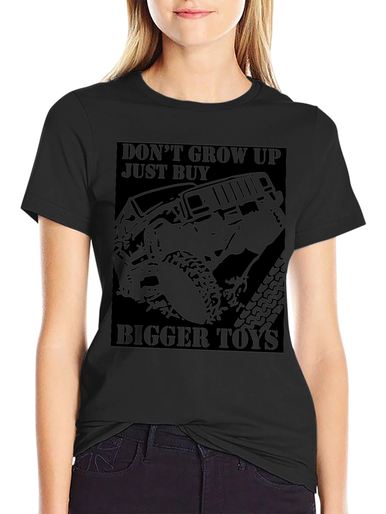 Black Don't Grow Up Bigger Toys T-Shirt Black Jeep Off-Road view 2