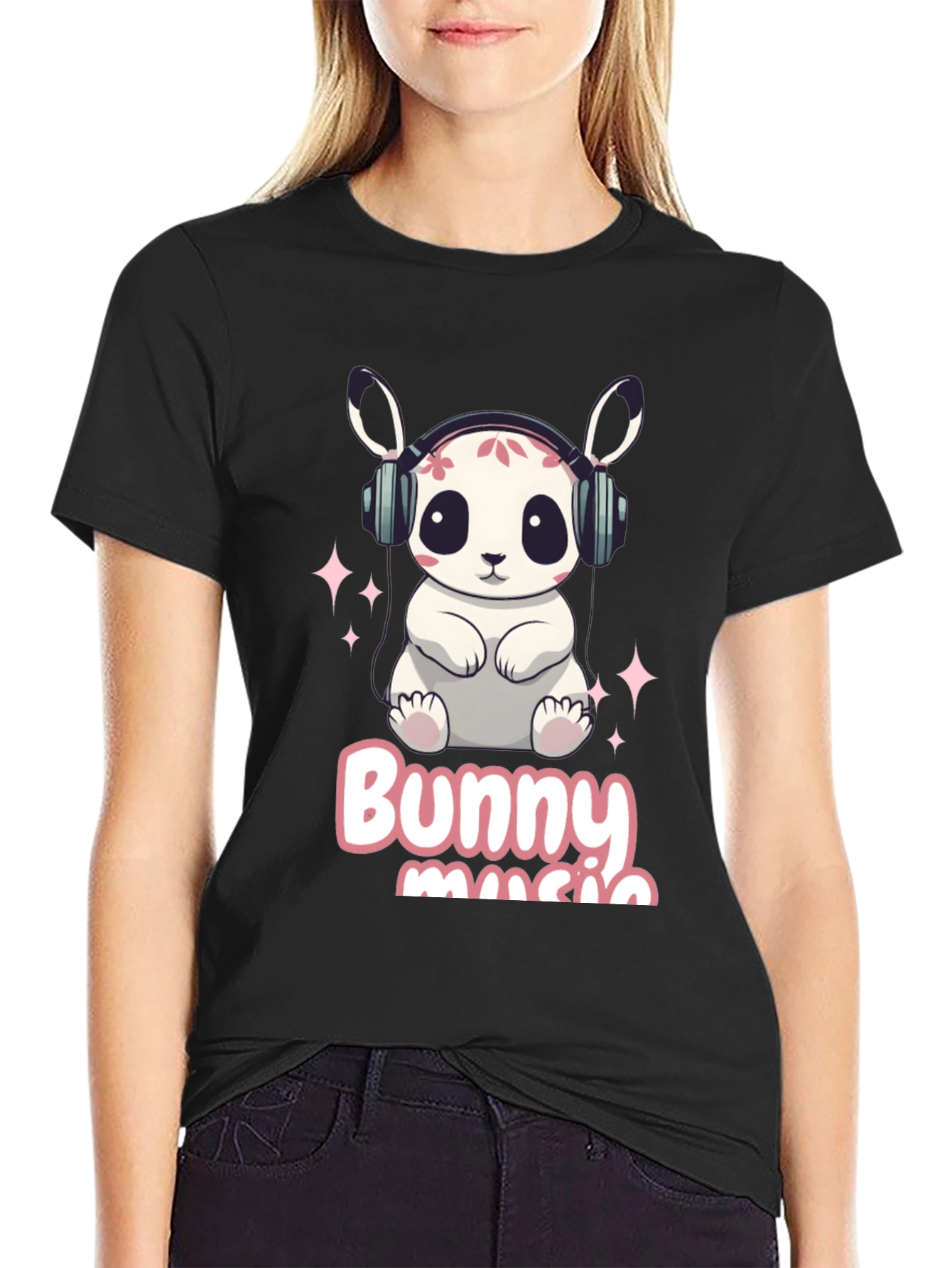 Black Bunny Music T-Shirt view 2