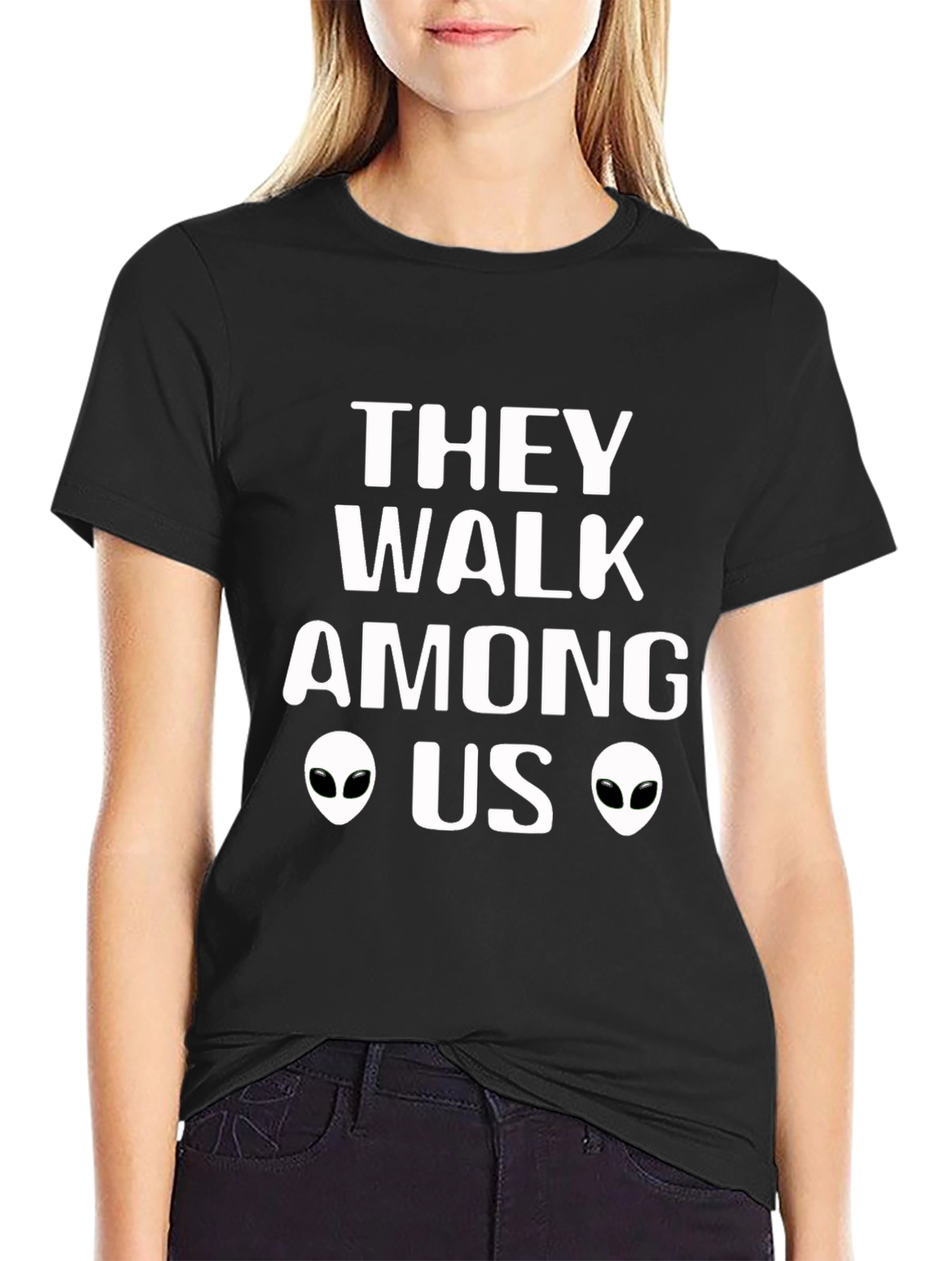 Black They Walk Among Us Graphic T-Shirt view 2