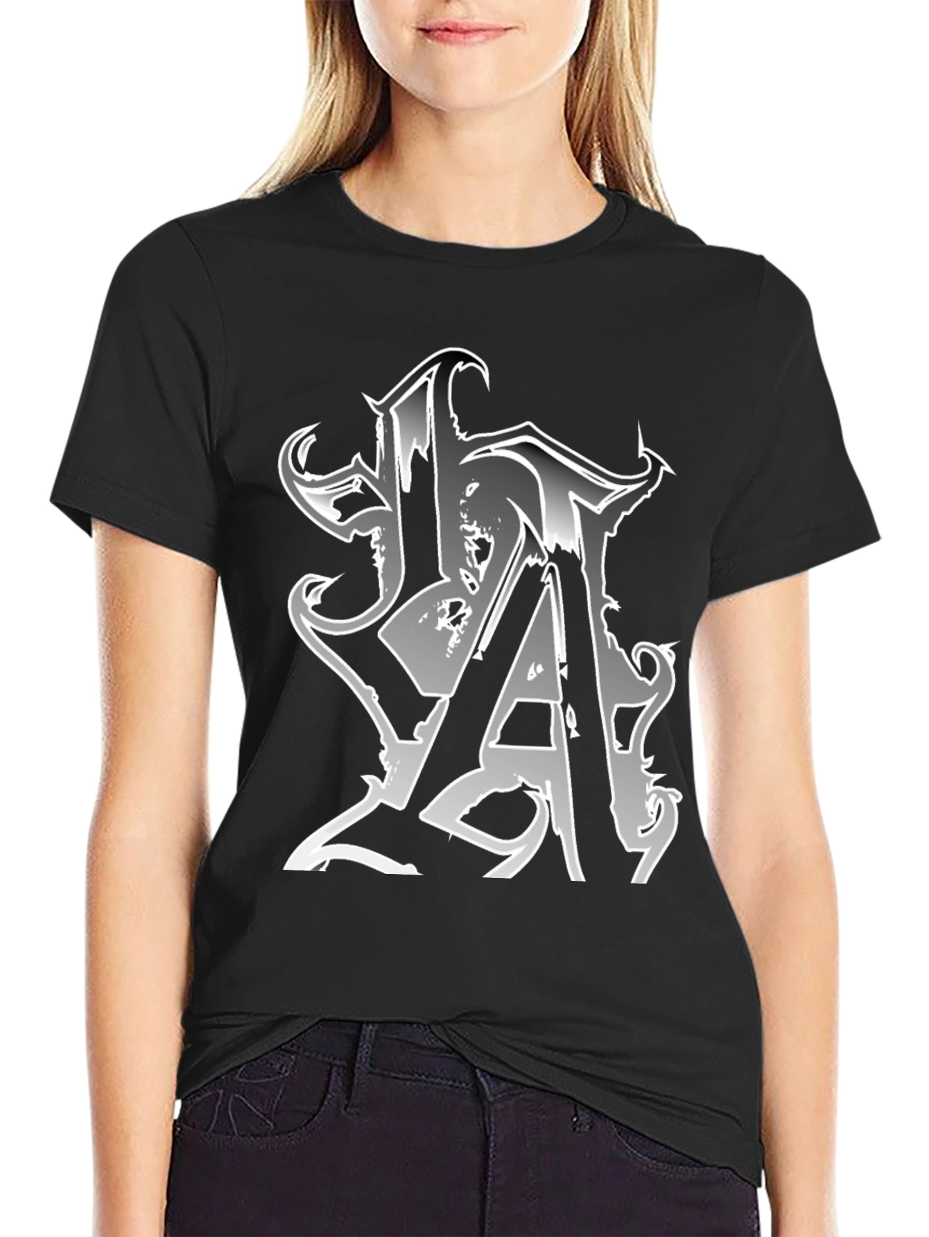 Black Edgy Graphic Print Black T-Shirt for Men view 2