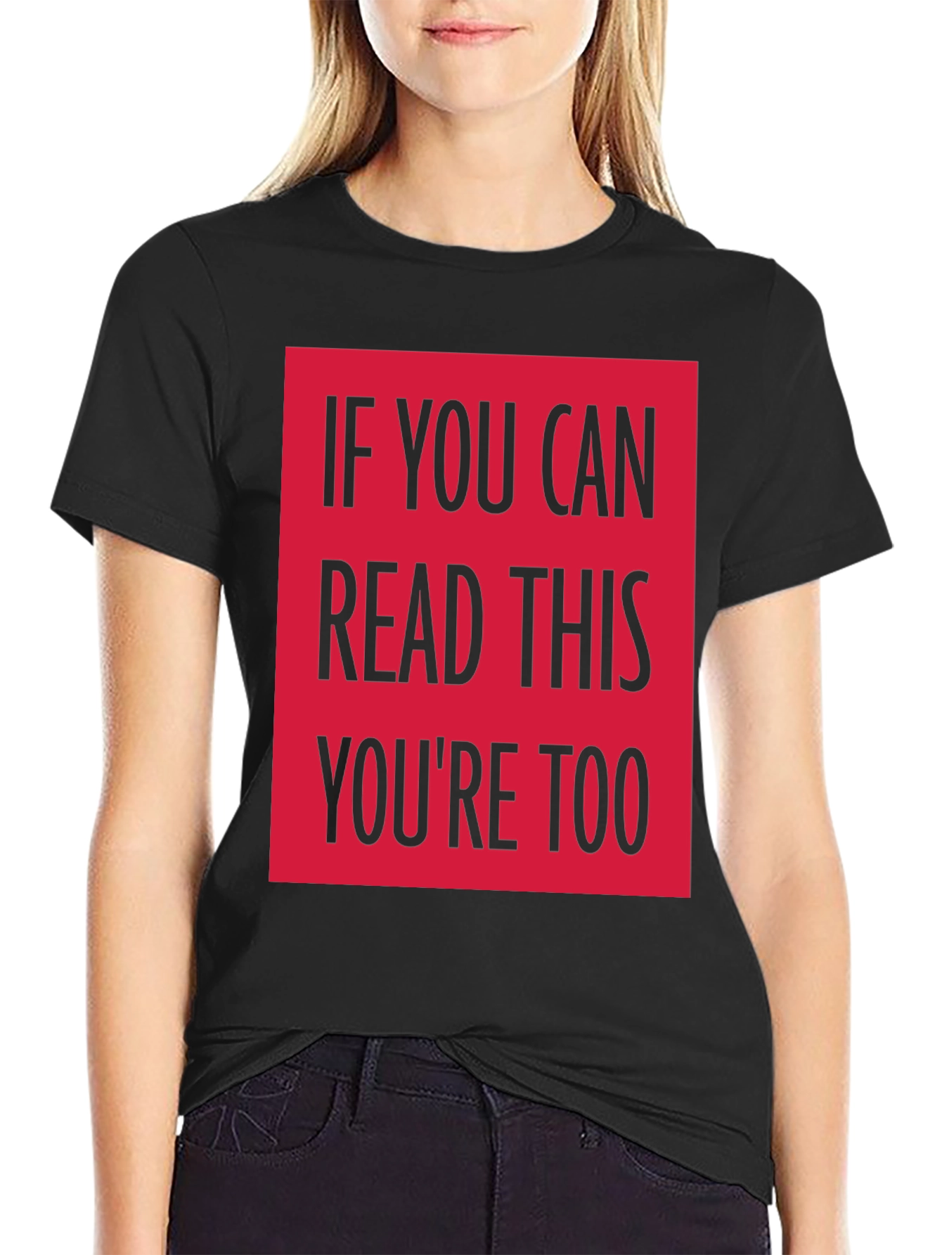 Black Funny Graphic Tee - If You Can Read This... view 2