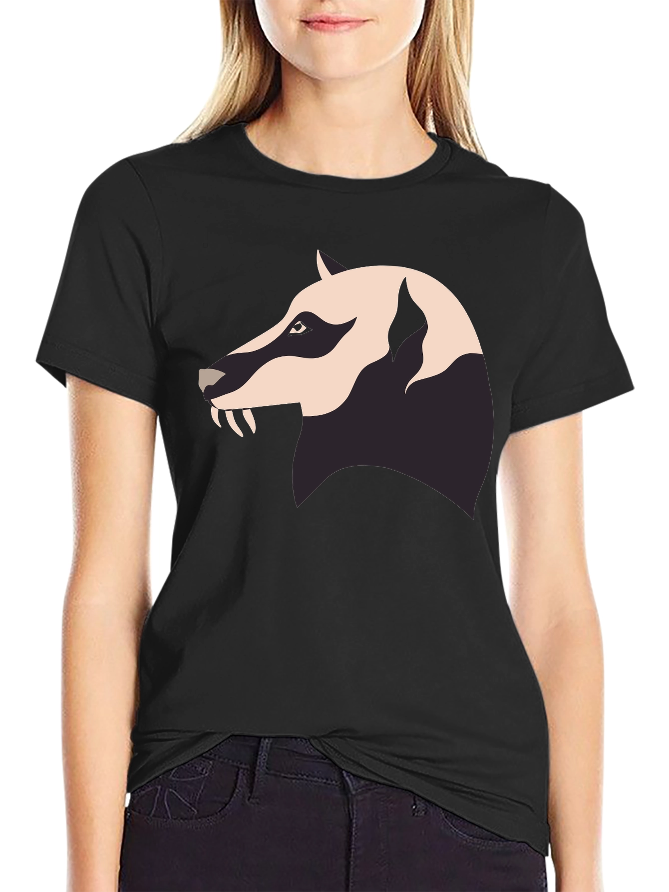 Black Badger Graphic Tee - Men's Black Crew Neck view 2