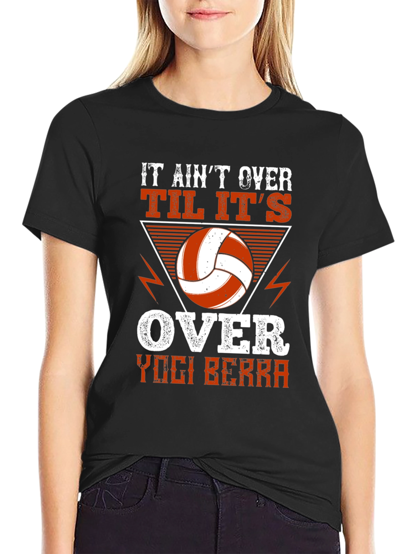 Black It Ain't Over 'Til It's Over Volleyball T-Shirt view 2