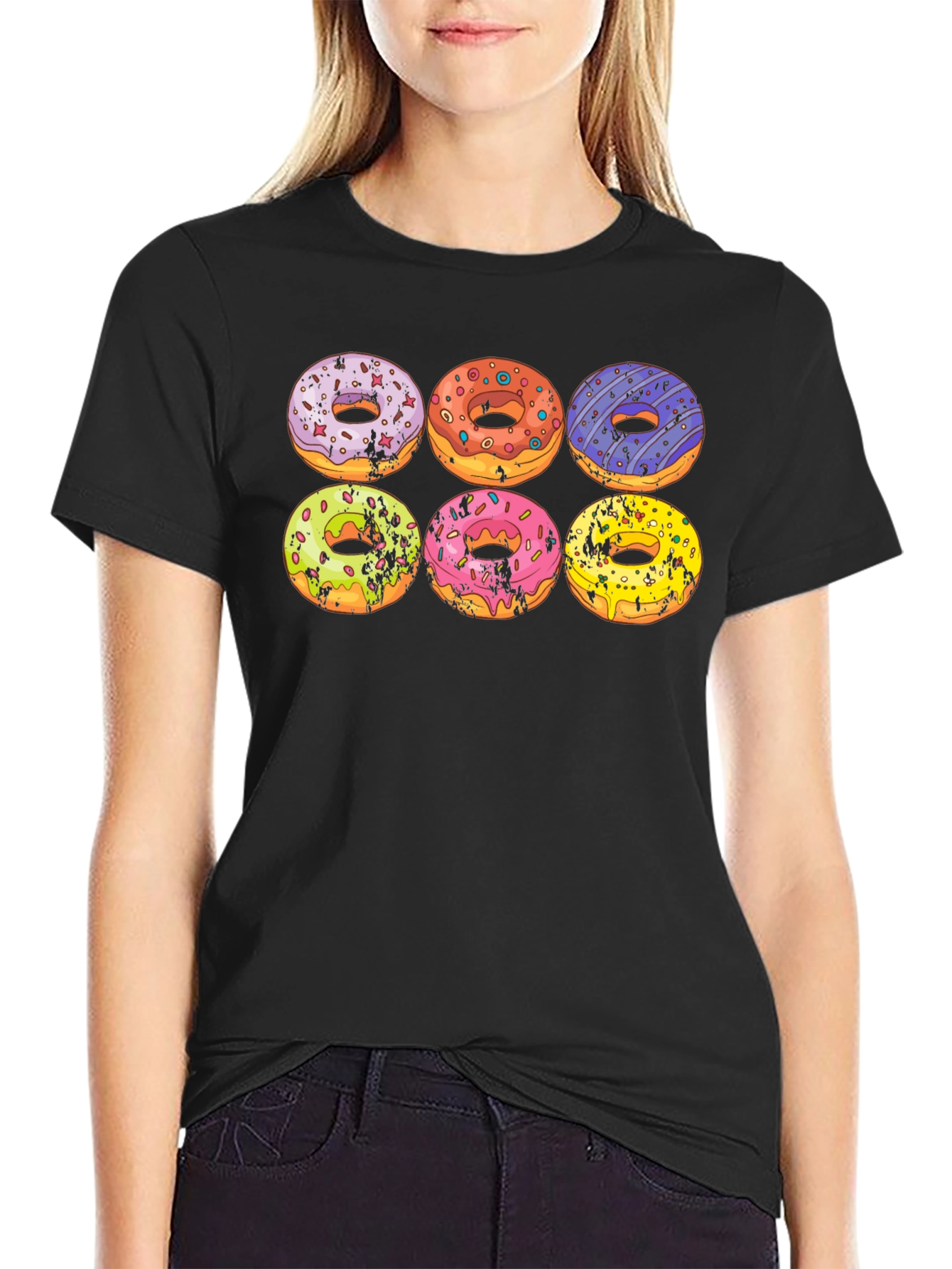 Black Donut T-Shirt - Novelty Graphic Tee for Donut Lovers view 2