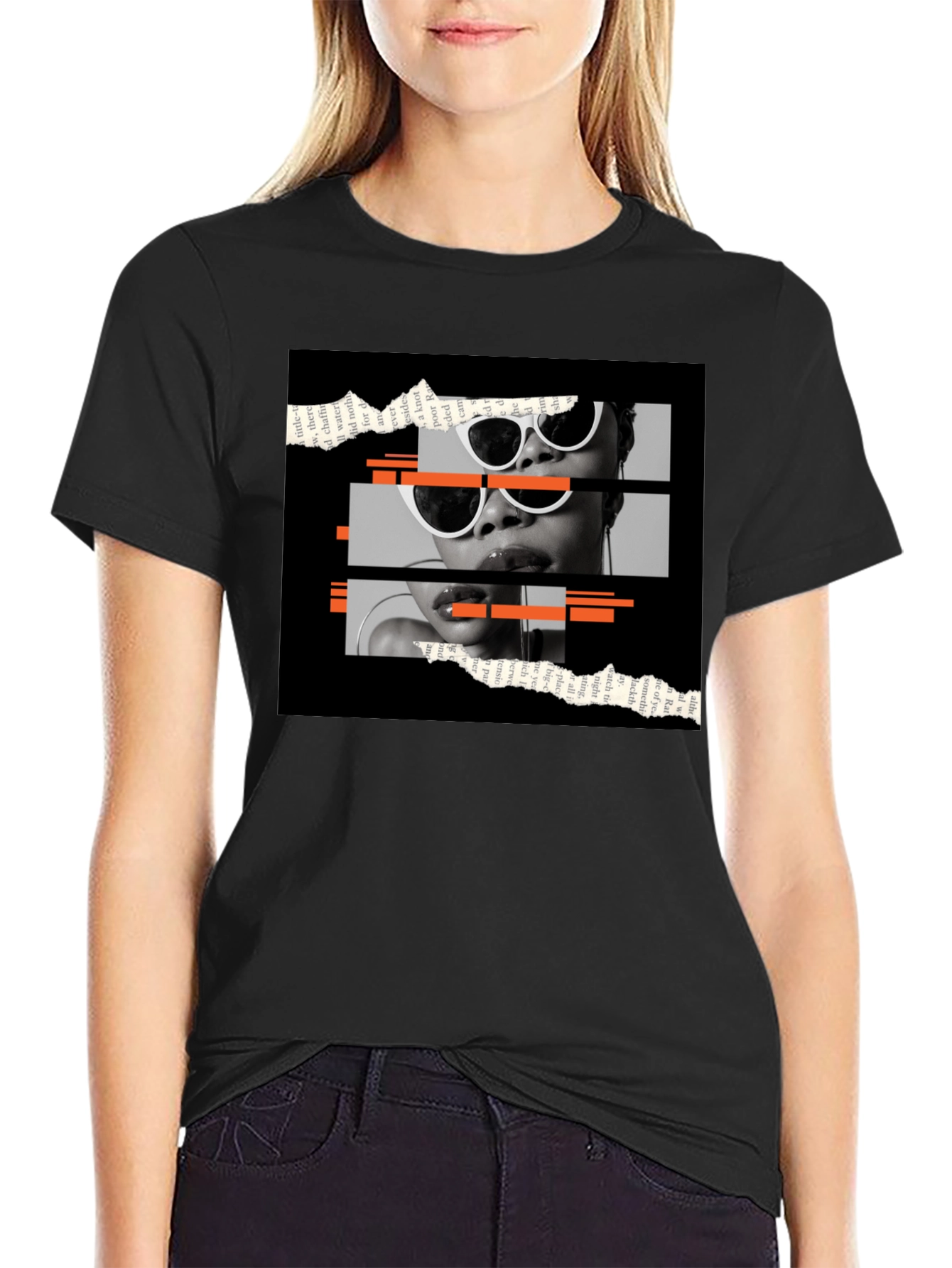 Edgy Graphic Print Black T-Shirt - 2