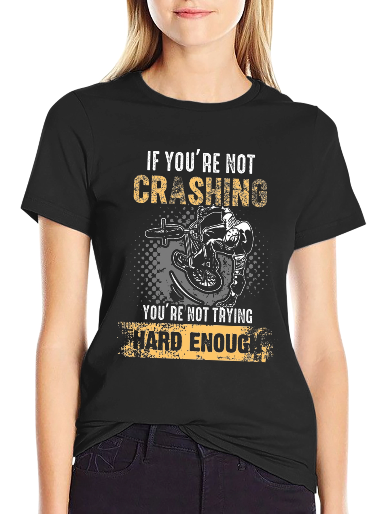 Black Crashing T-Shirt - Try Hard Enough! view 2