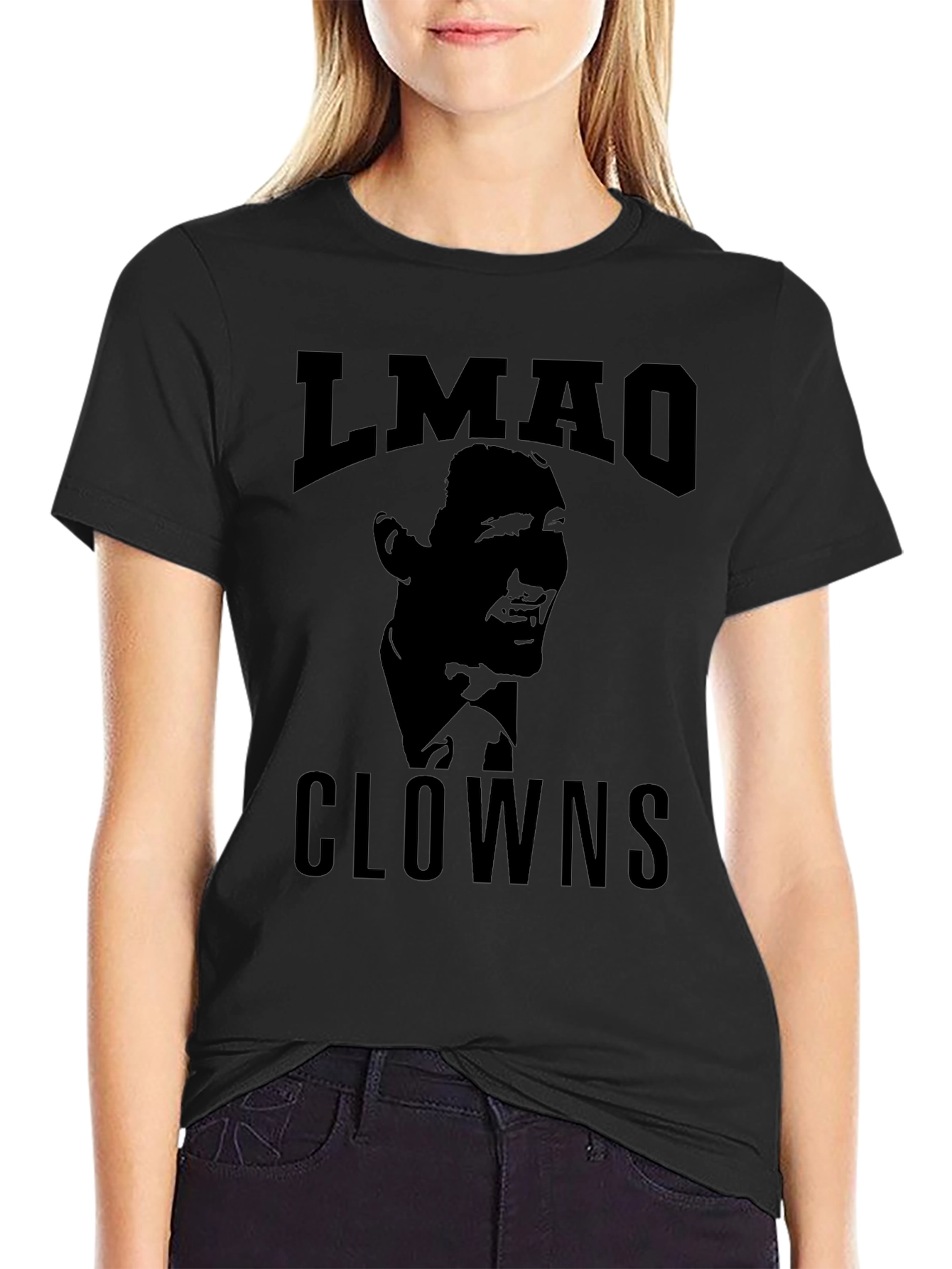 Black LMAO Clowns Graphic Tee - Black Cotton Blend view 2