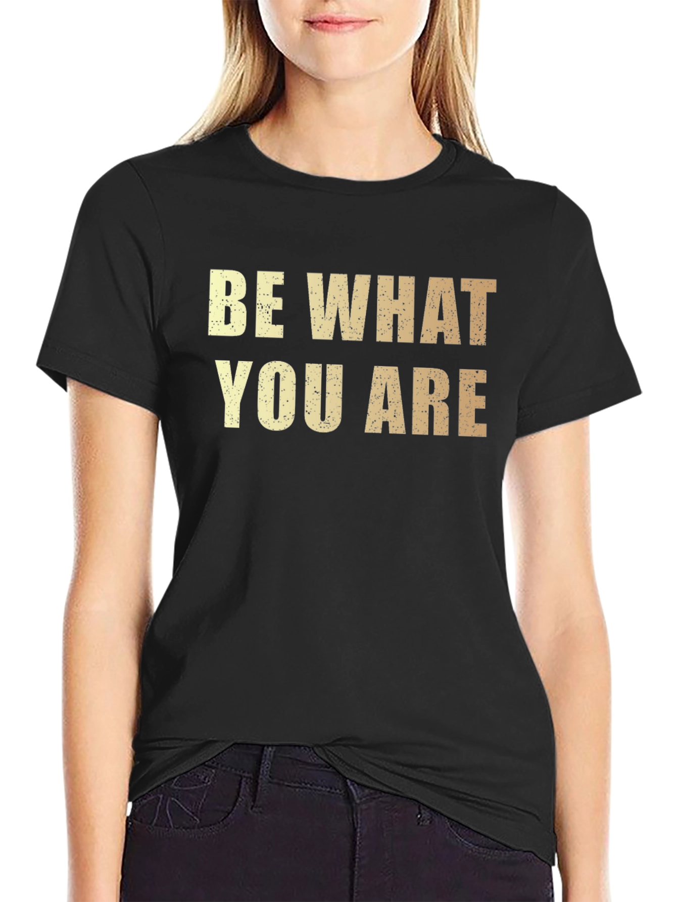 Black Be What You Are Black Graphic Tee view 2