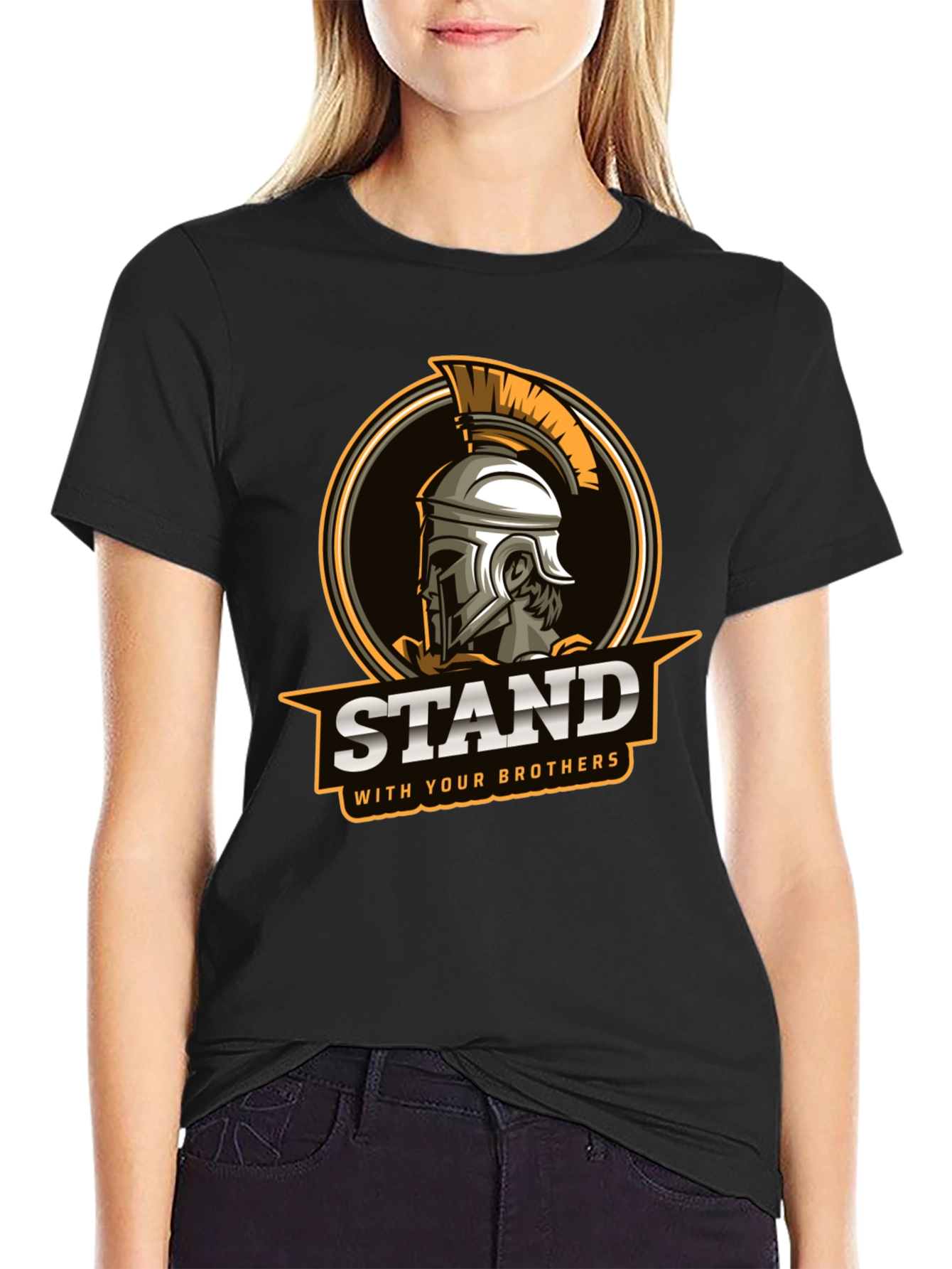 Black Stand With Your Brothers Graphic Tee view 2