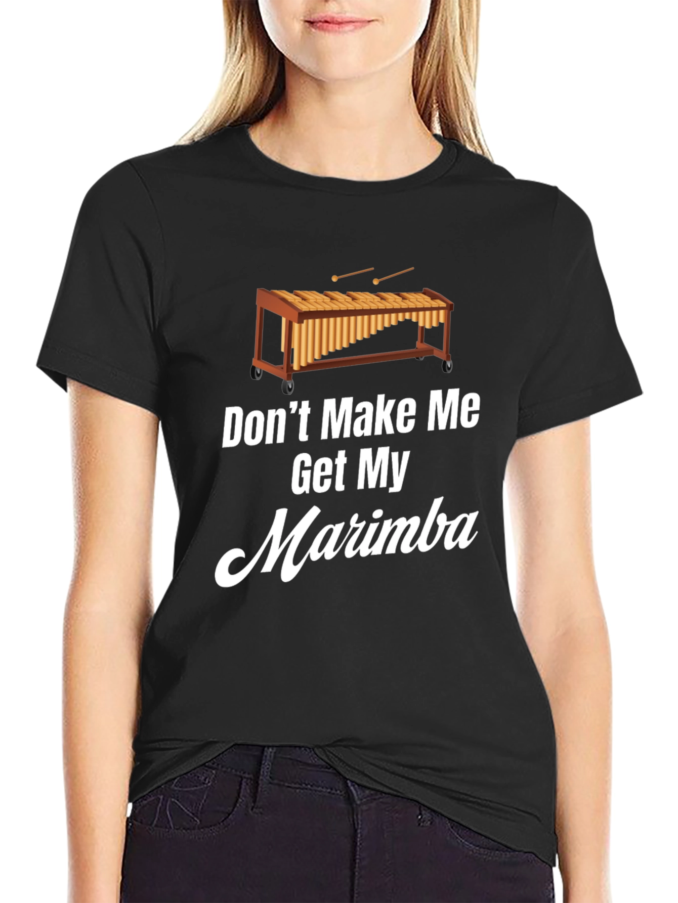 Black Don't Make Me Get My Marimba T-Shirt view 2