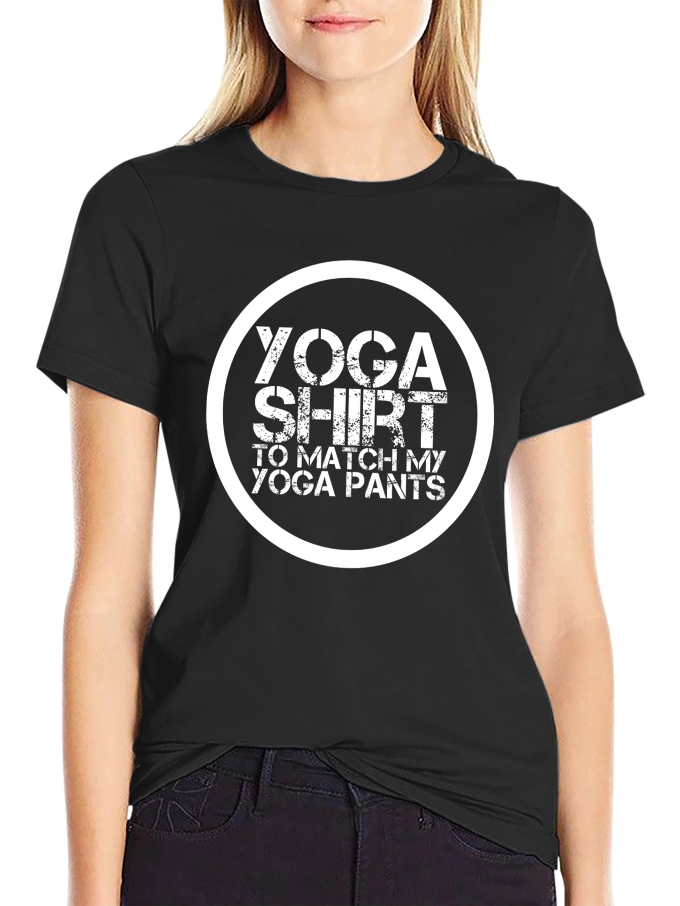 Black Yoga Shirt to Match My Yoga Pants - Funny Workout Tee view 2