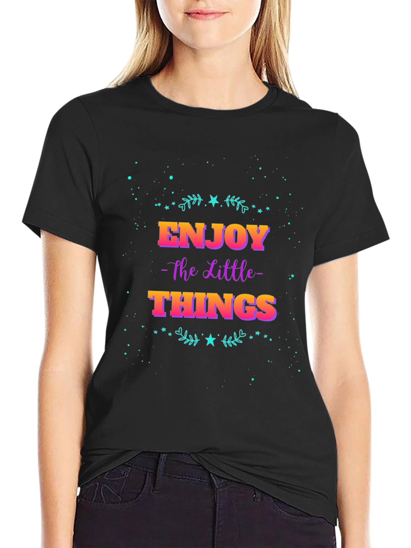 Black Enjoy the Little Things Graphic Tee view 2