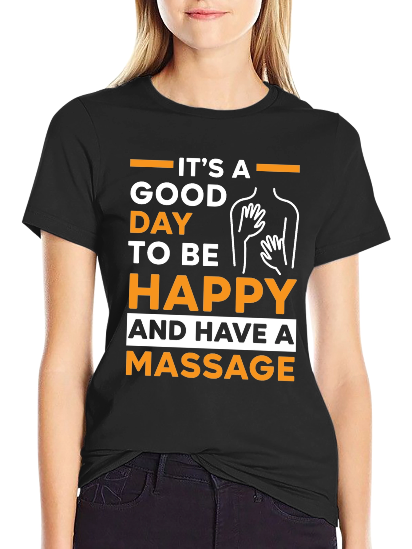 Black Good Day for Massage Graphic Tee - Unisex view 2
