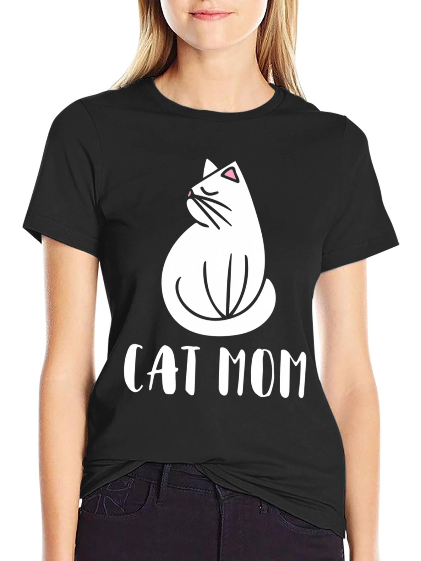 Black Cat Mom T-Shirt - Cute Cat Lover Apparel view 2