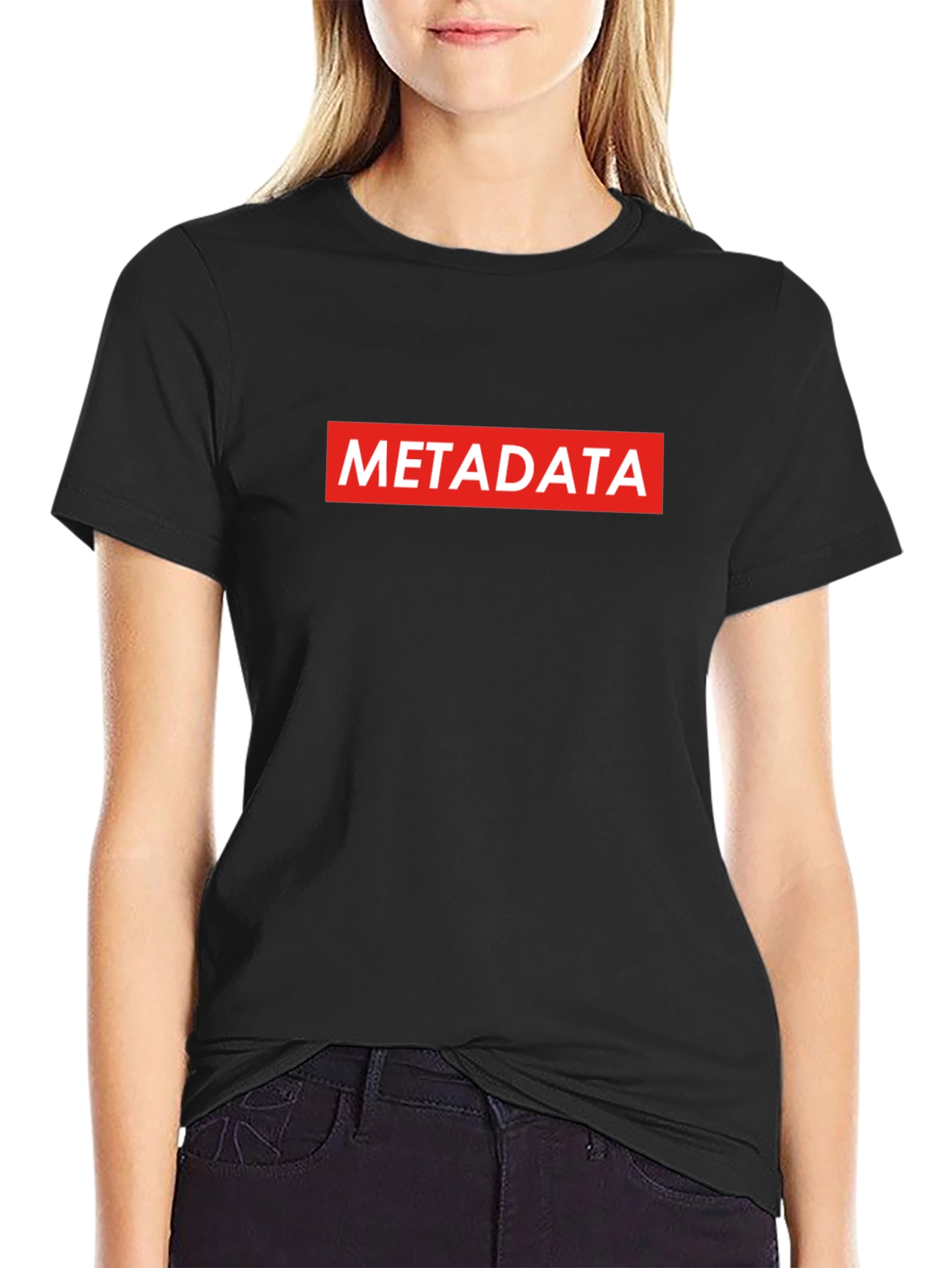 Black Metadata T-Shirt - Stylish Casual Wear view 2