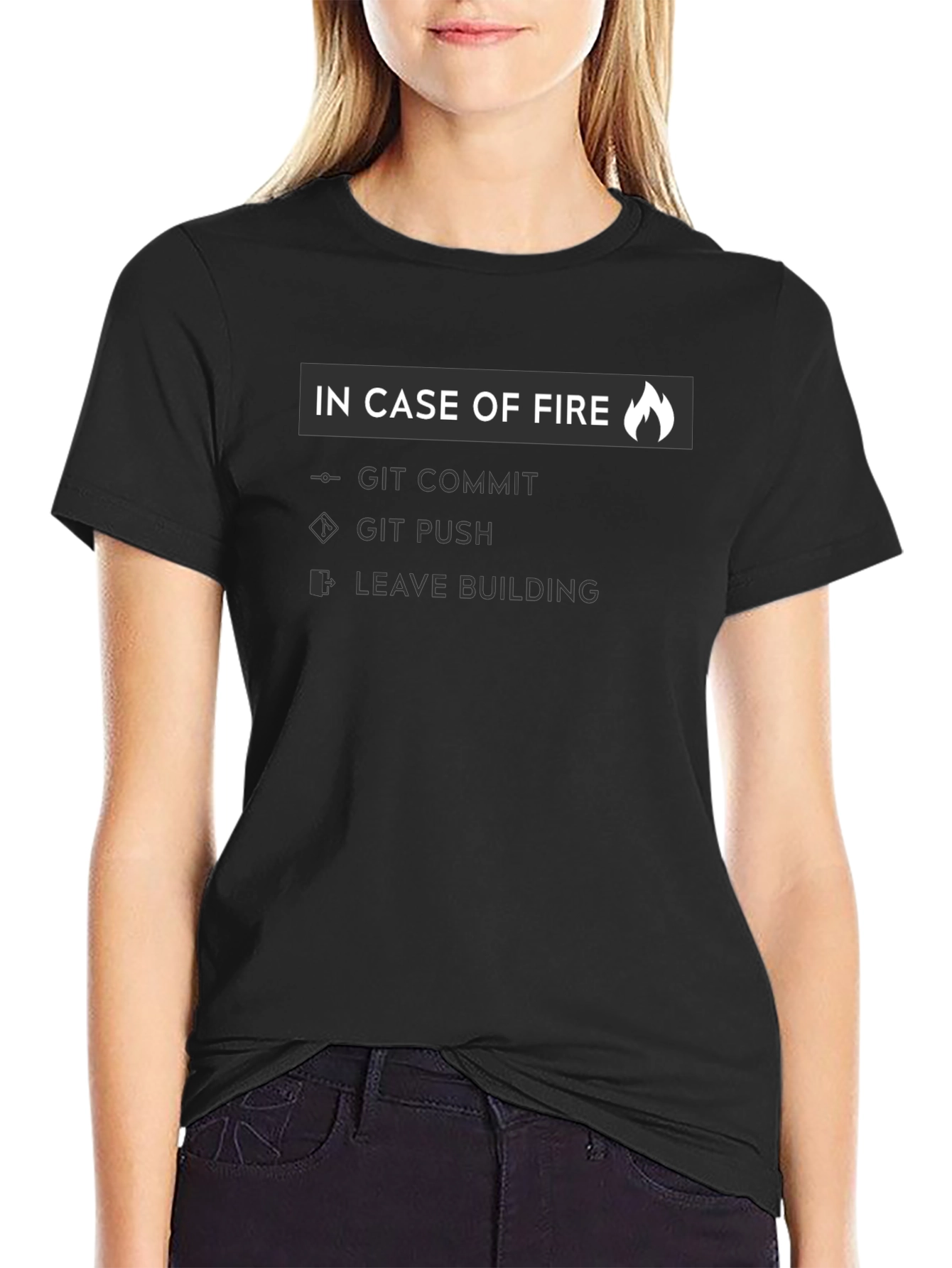 Black In Case Of Fire Git Commit T-Shirt view 2