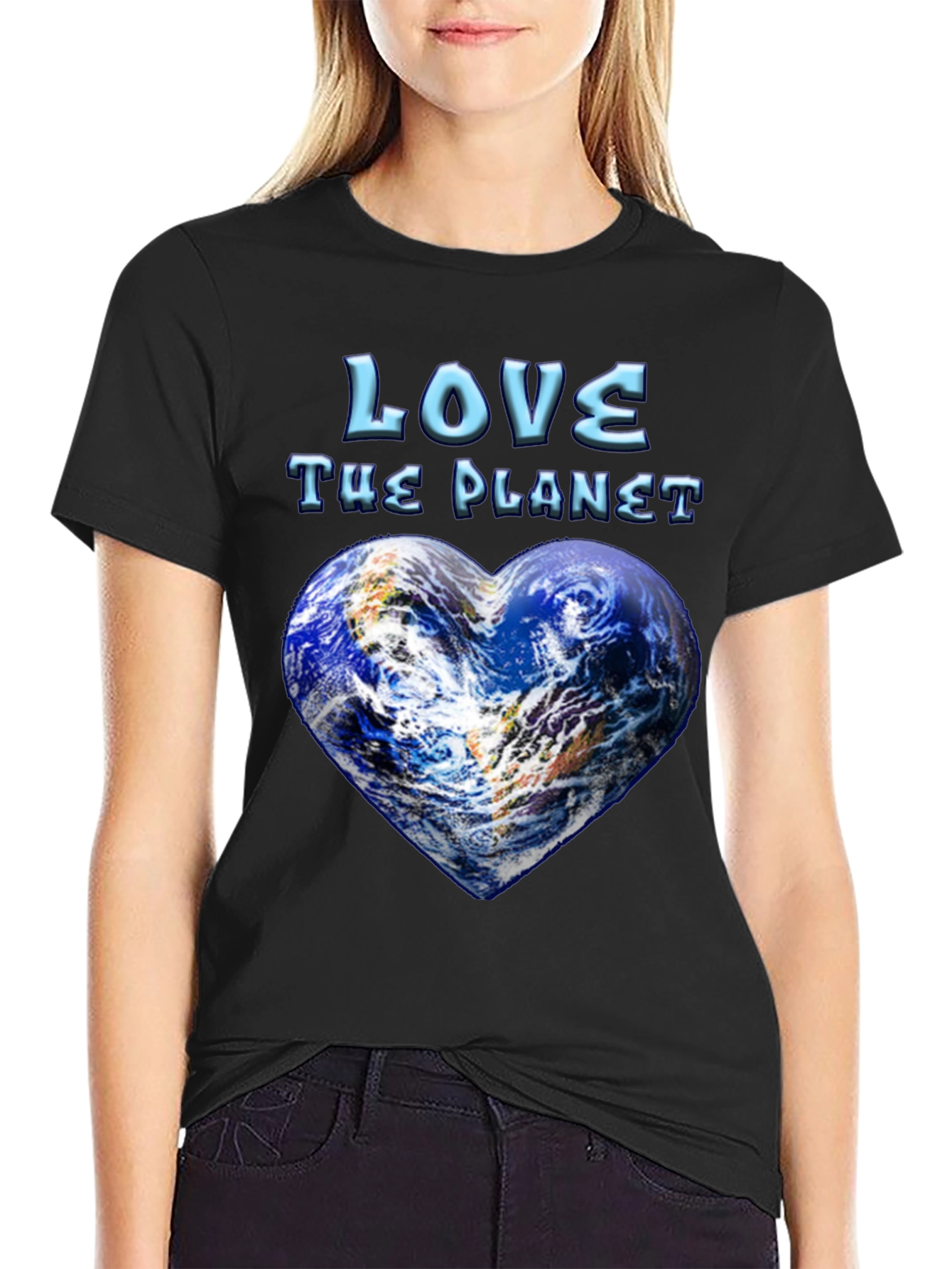 Black Love The Planet Graphic T-Shirt view 2