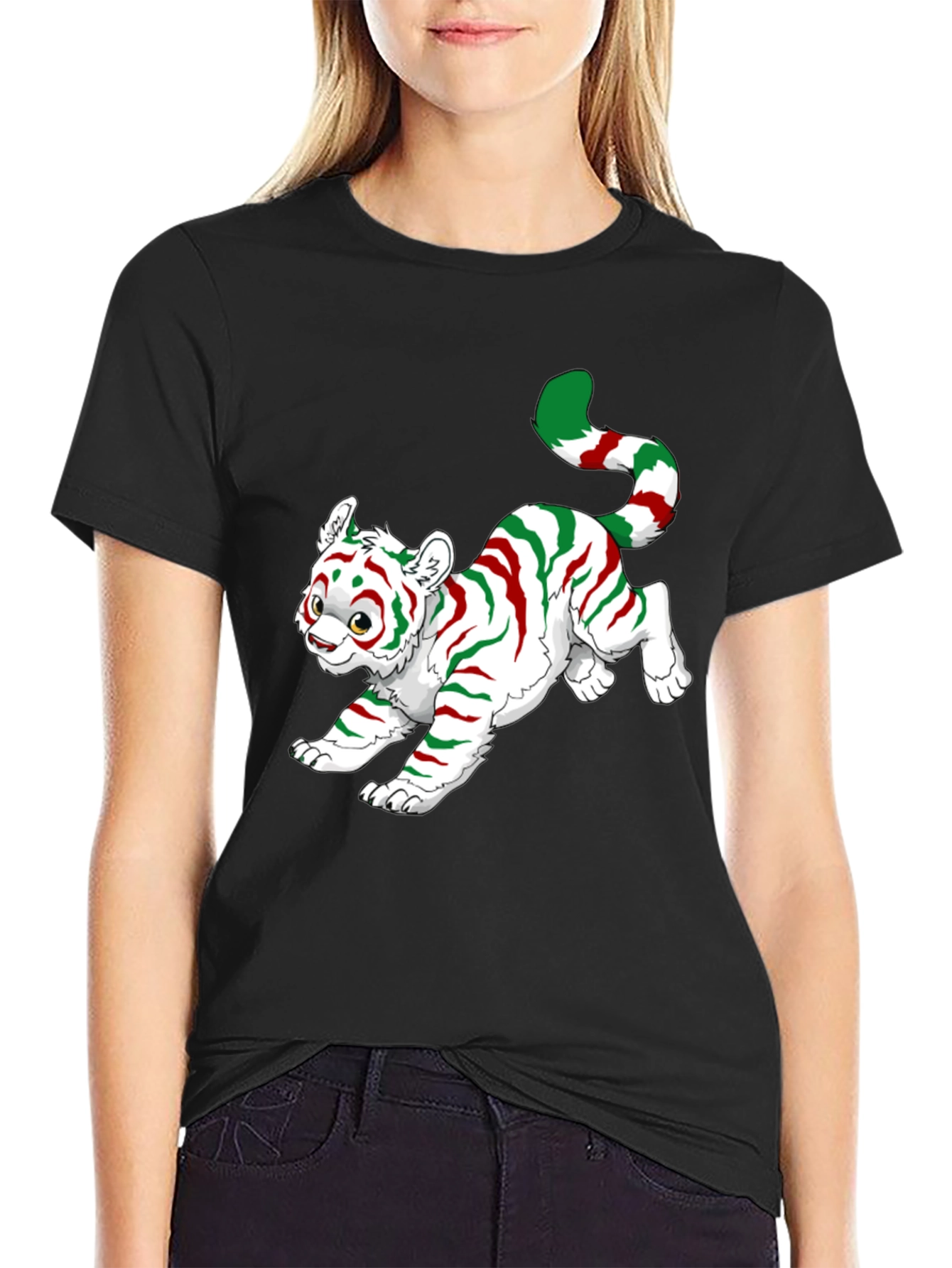 Black Festive Tiger Graphic Tee view 2