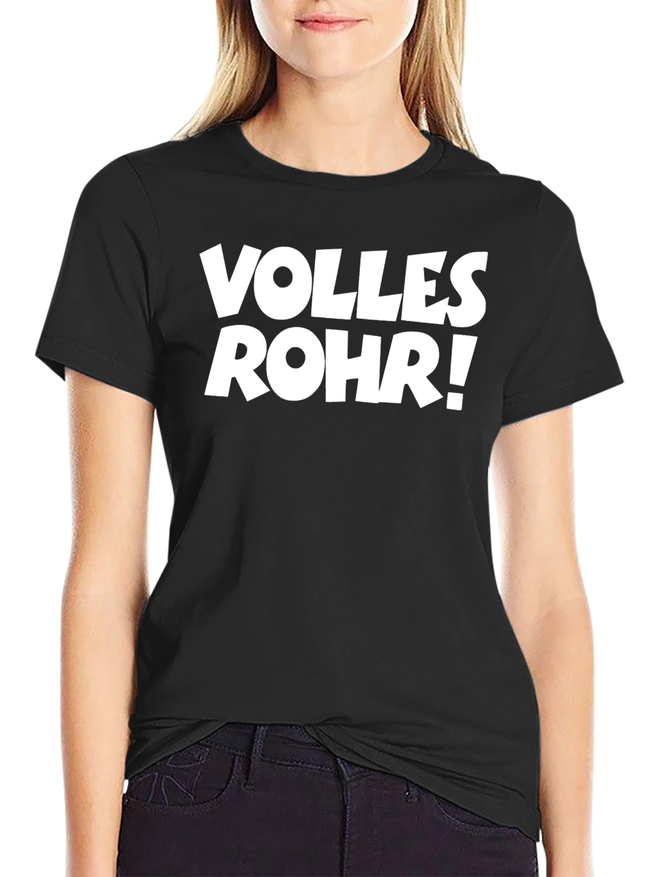 Black Volles Rohr! Funny Graphic Tee view 2